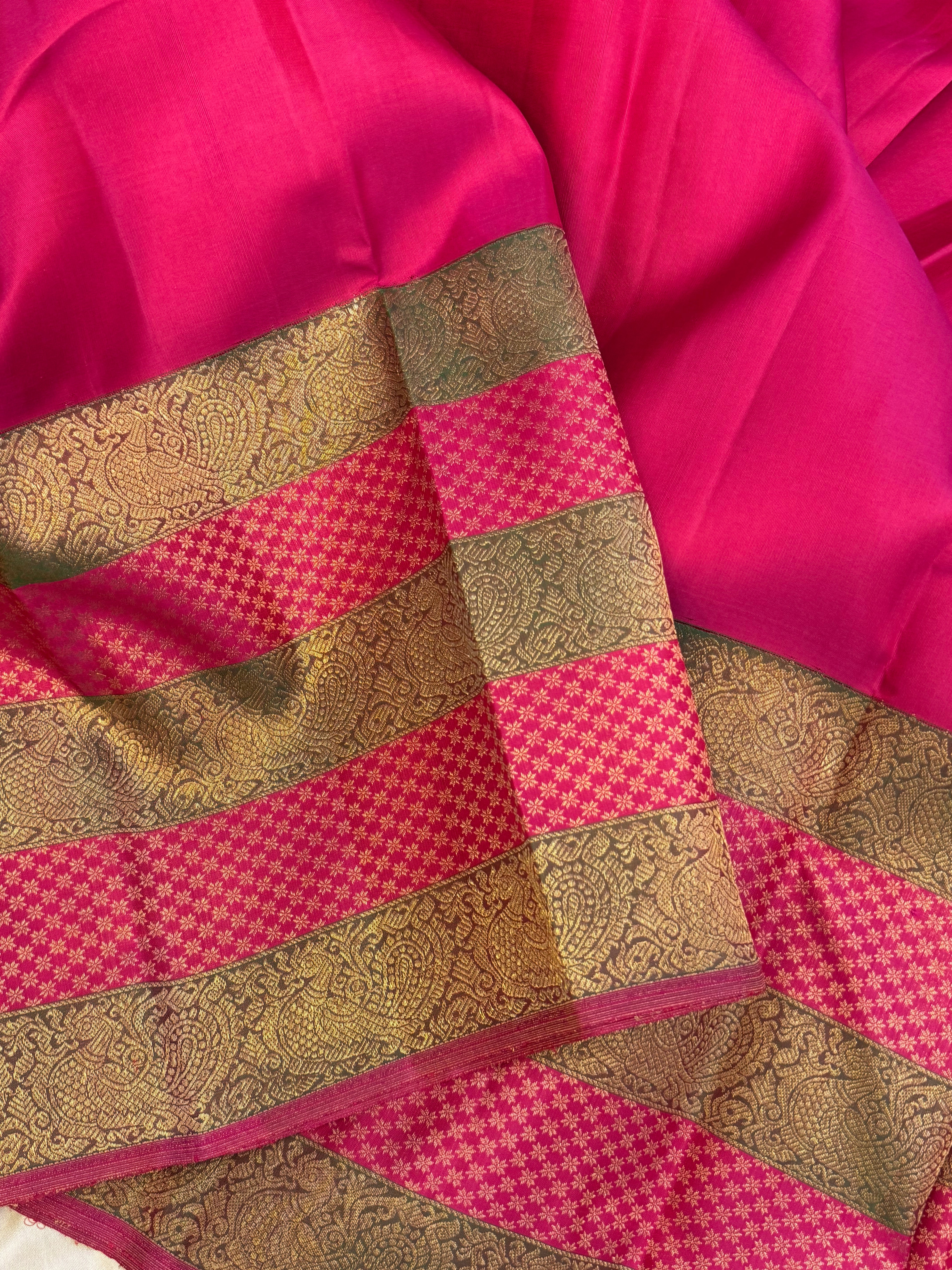 Concept saree - Pink long band border / kanjipuram silk