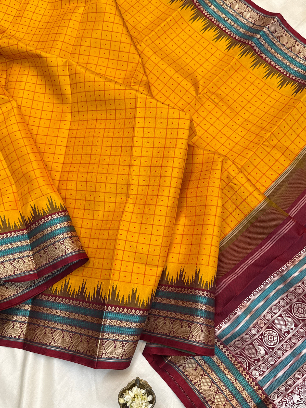 festivel edit _special edition _ mango yellow laksham Butta Korvai /silk saree clsa 12434