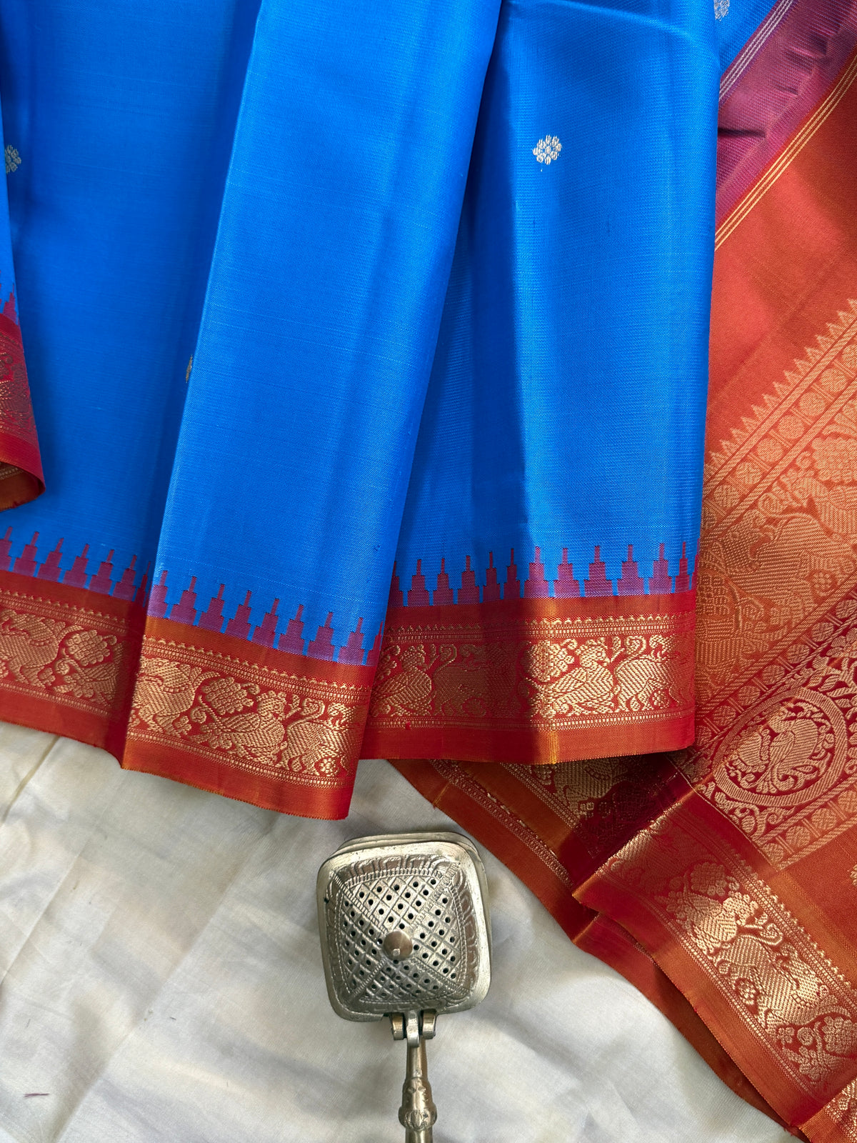 Sky blue Korvai Zari butta / Special Edition Silk CLSA 11908