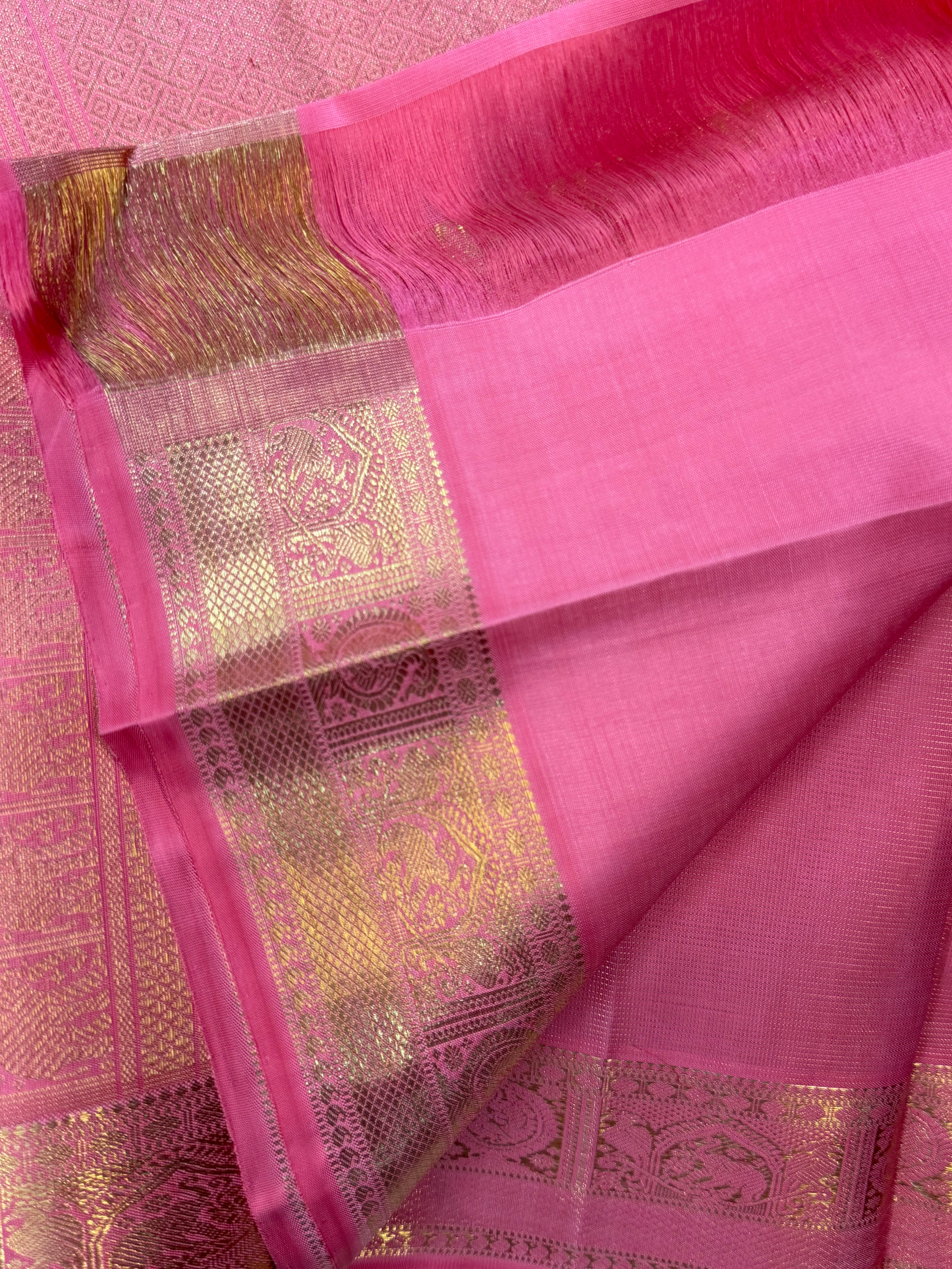 Heirloom Vairaoosi pink   Kanjipuram silk saree