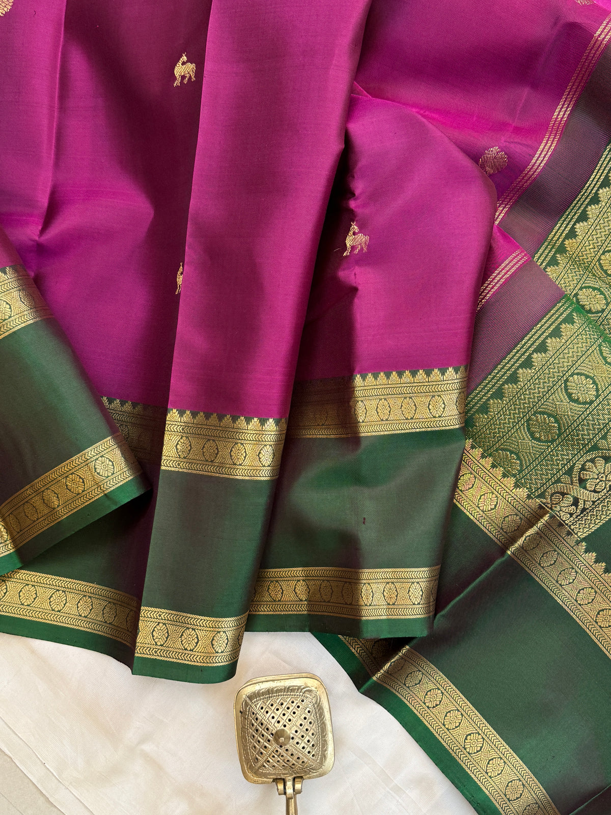 Special edition Majenta with Zari Butta silk saree/clsa 12400