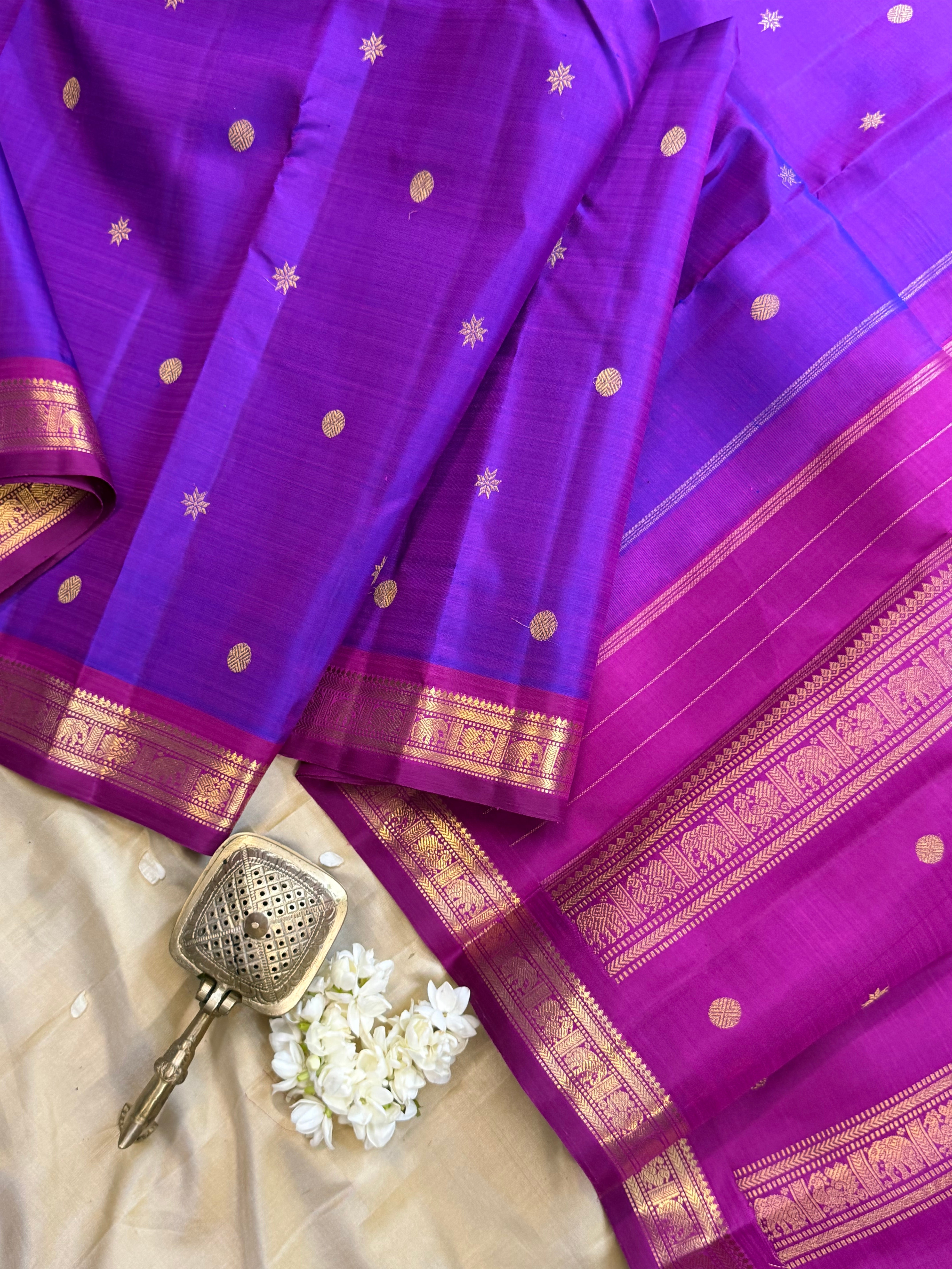 Meenakshi small border / Kanjipuram silk saree clsa 11658