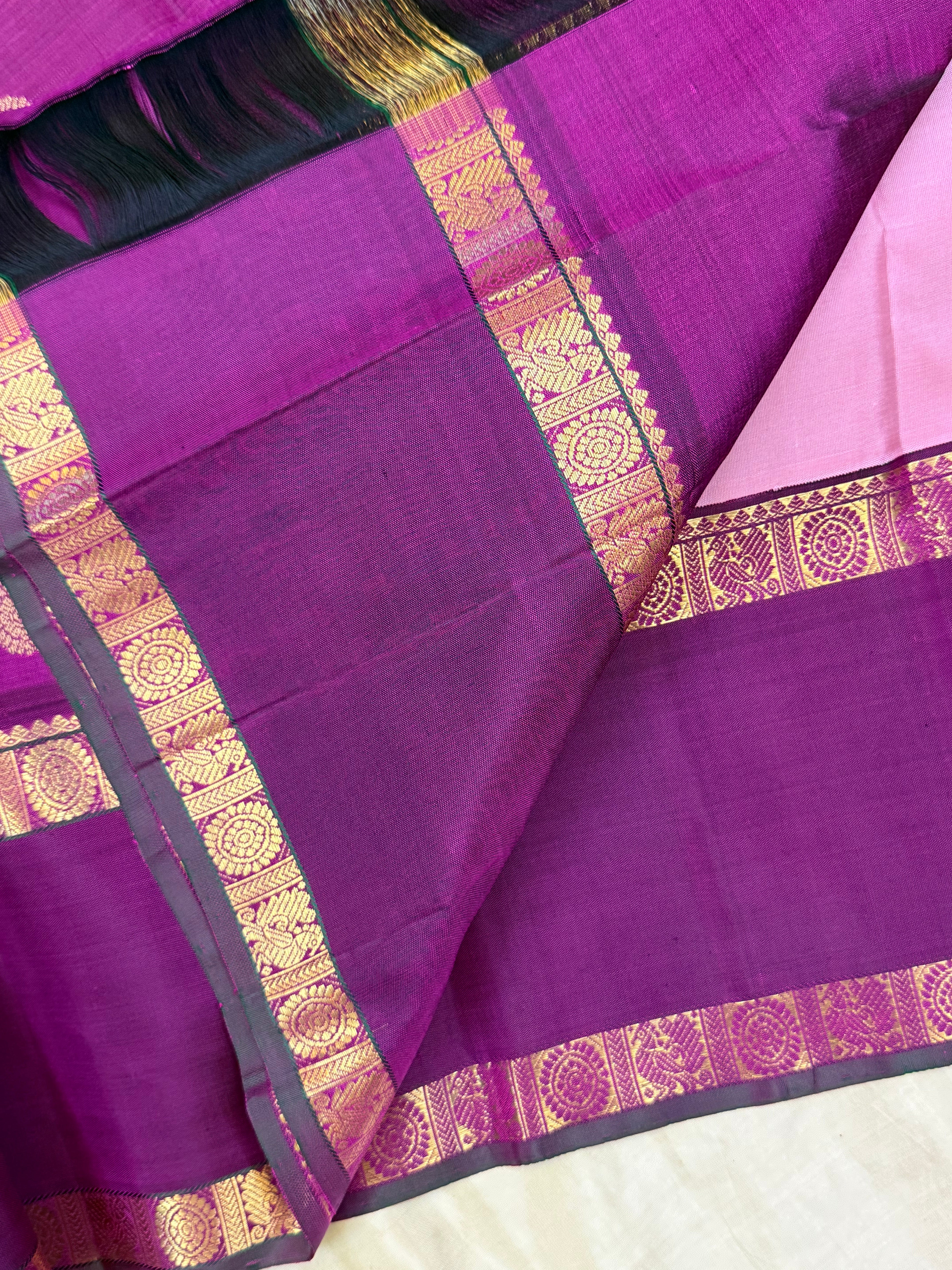 Pastel pink retta pet Kanjipuram silk