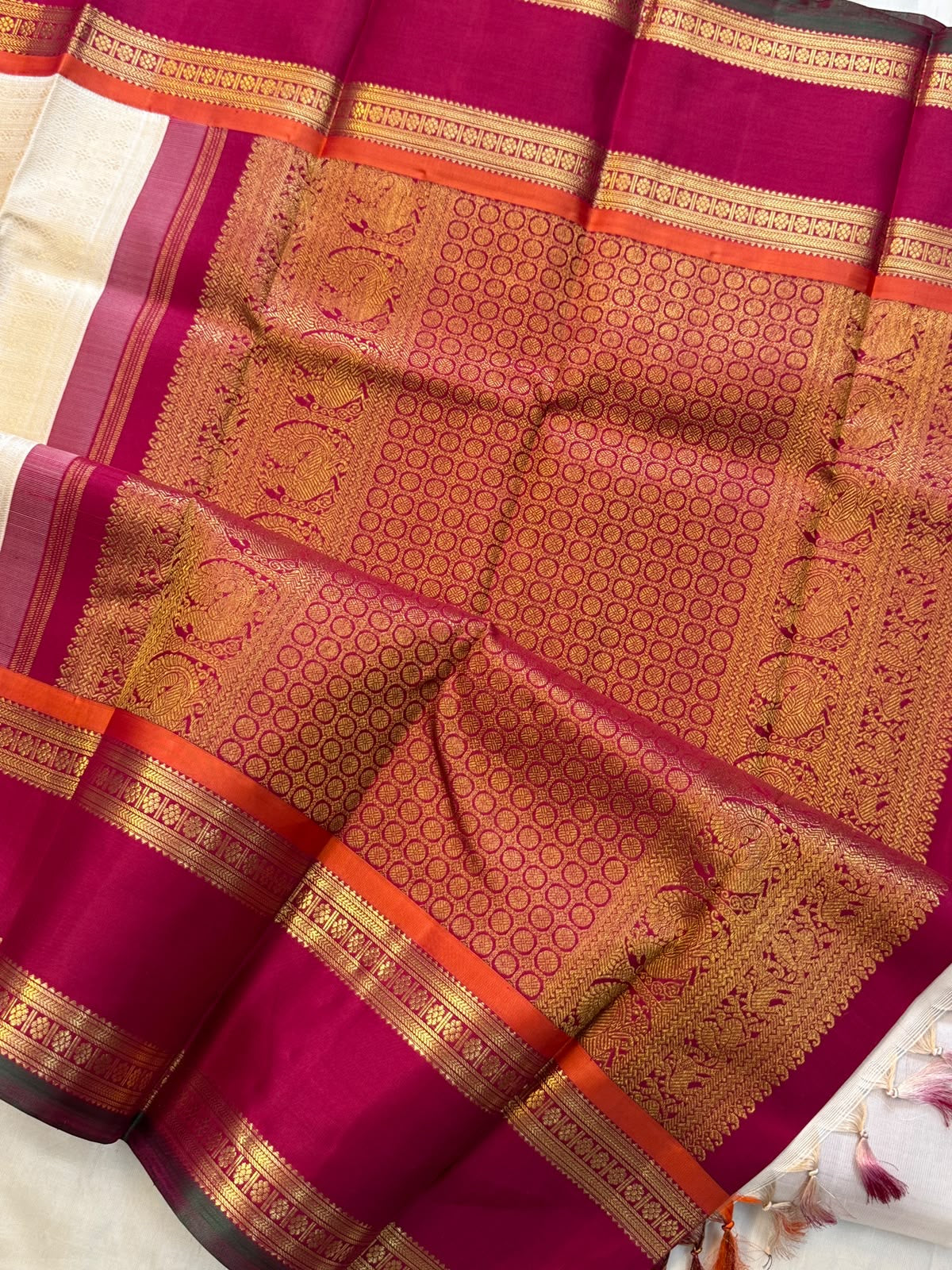 Brocade pure Zari Korvai Laksham Butta / Kanjipuram silk CLSA10710