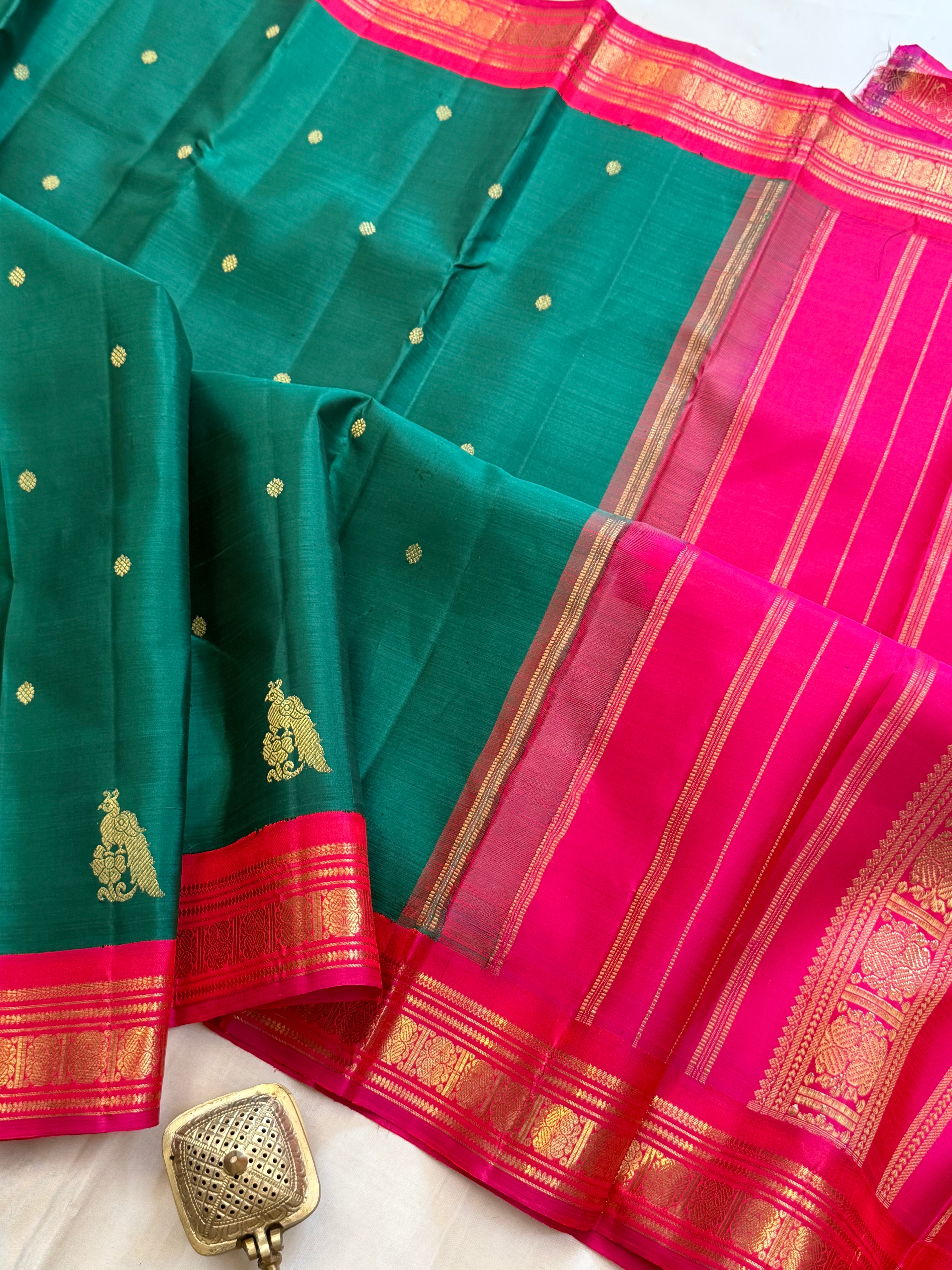 Vintage recreated saree Korvai Pure Kanjipuram silk CLSA10127