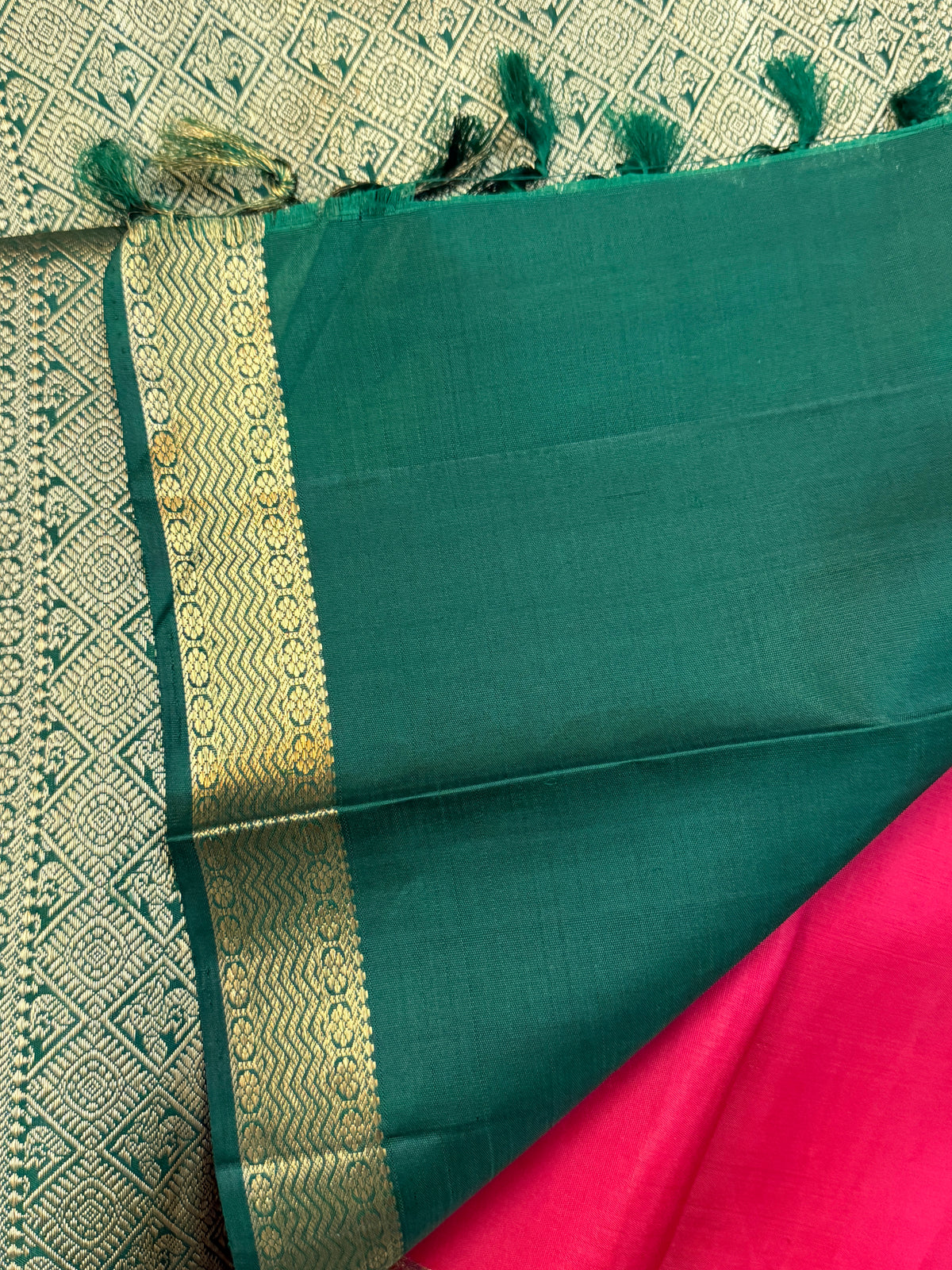 Tomato Red small border kili pure zari/ kanjipuram silk saree clsa 2305