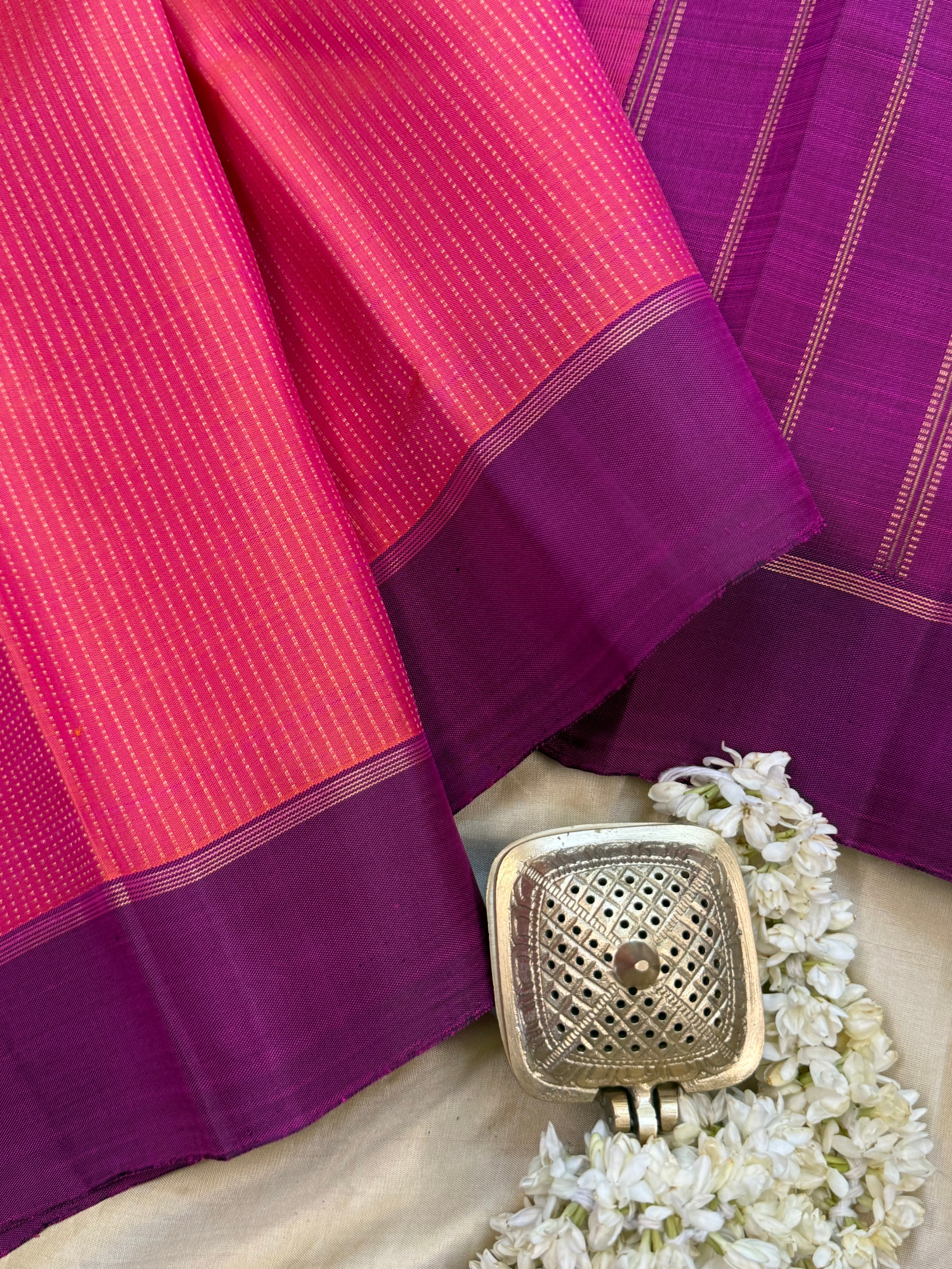 Pinkish purple oosivanam / Kanjipuram silk
