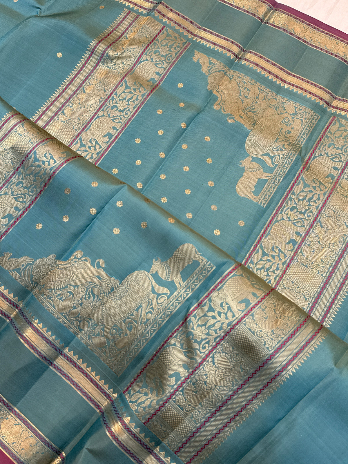 festivel edit _special edition_ Pastel Teal colour and border Rettapet /silk saree clsa 12419