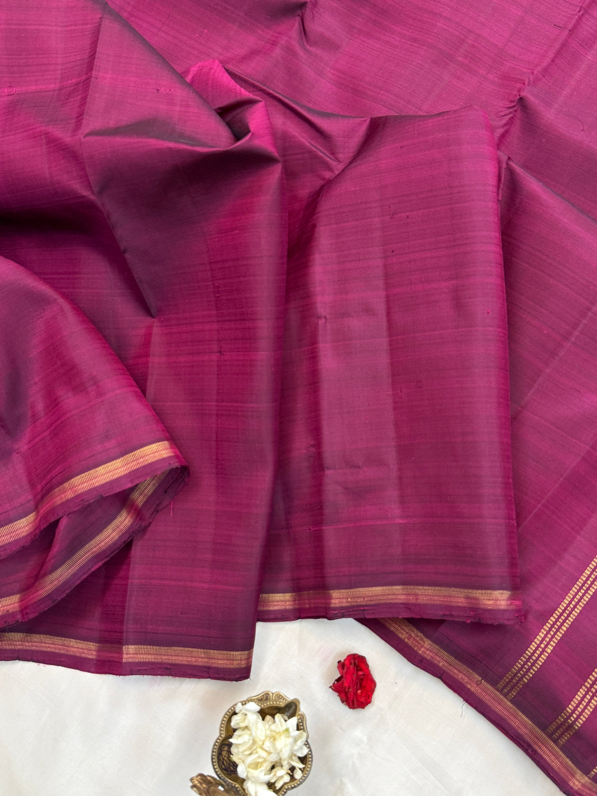 Simple border less/Kanjipuram silk saree clsa 11690