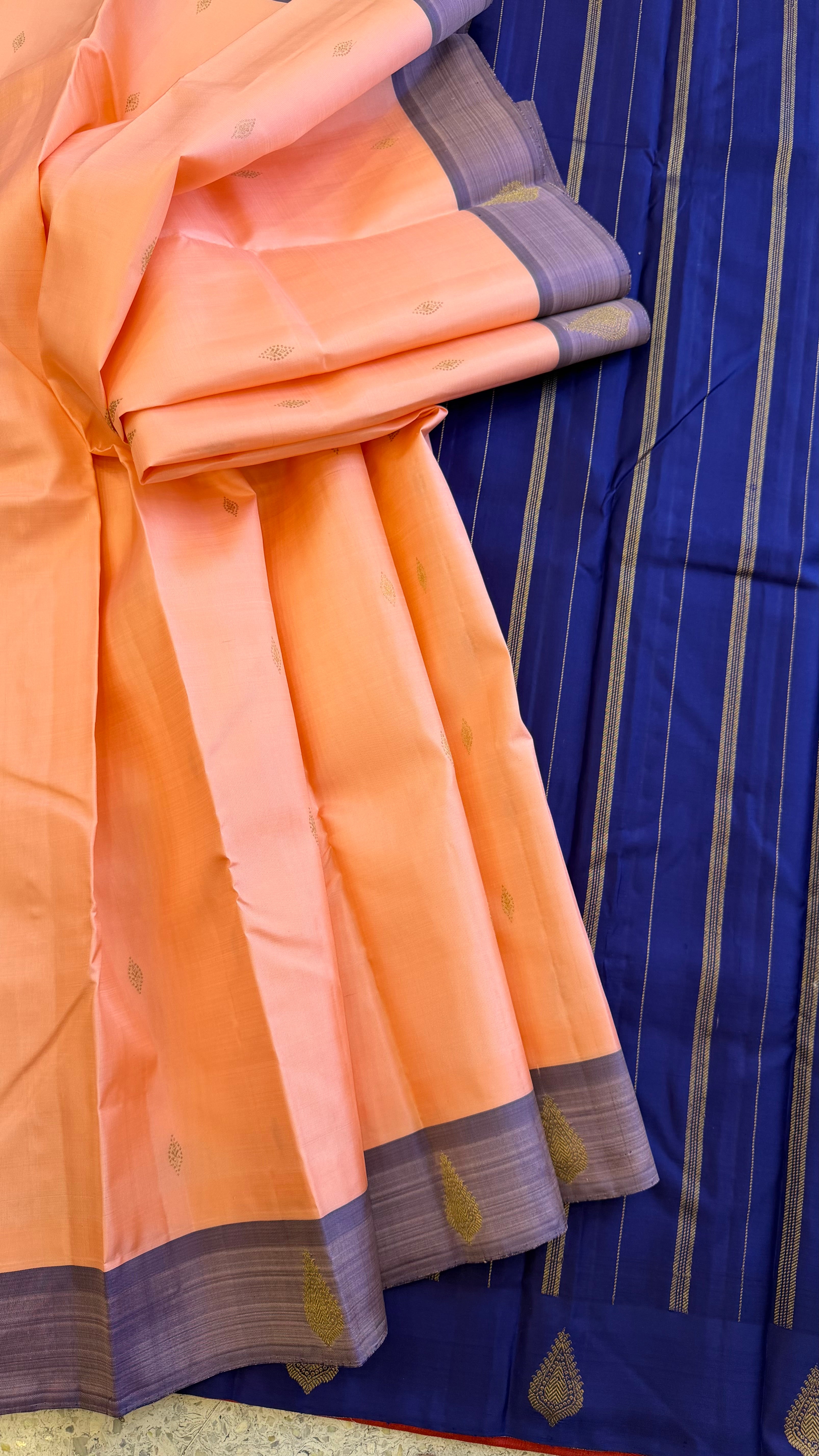 Flamingo pink  Butta  / Kanjipuram silk