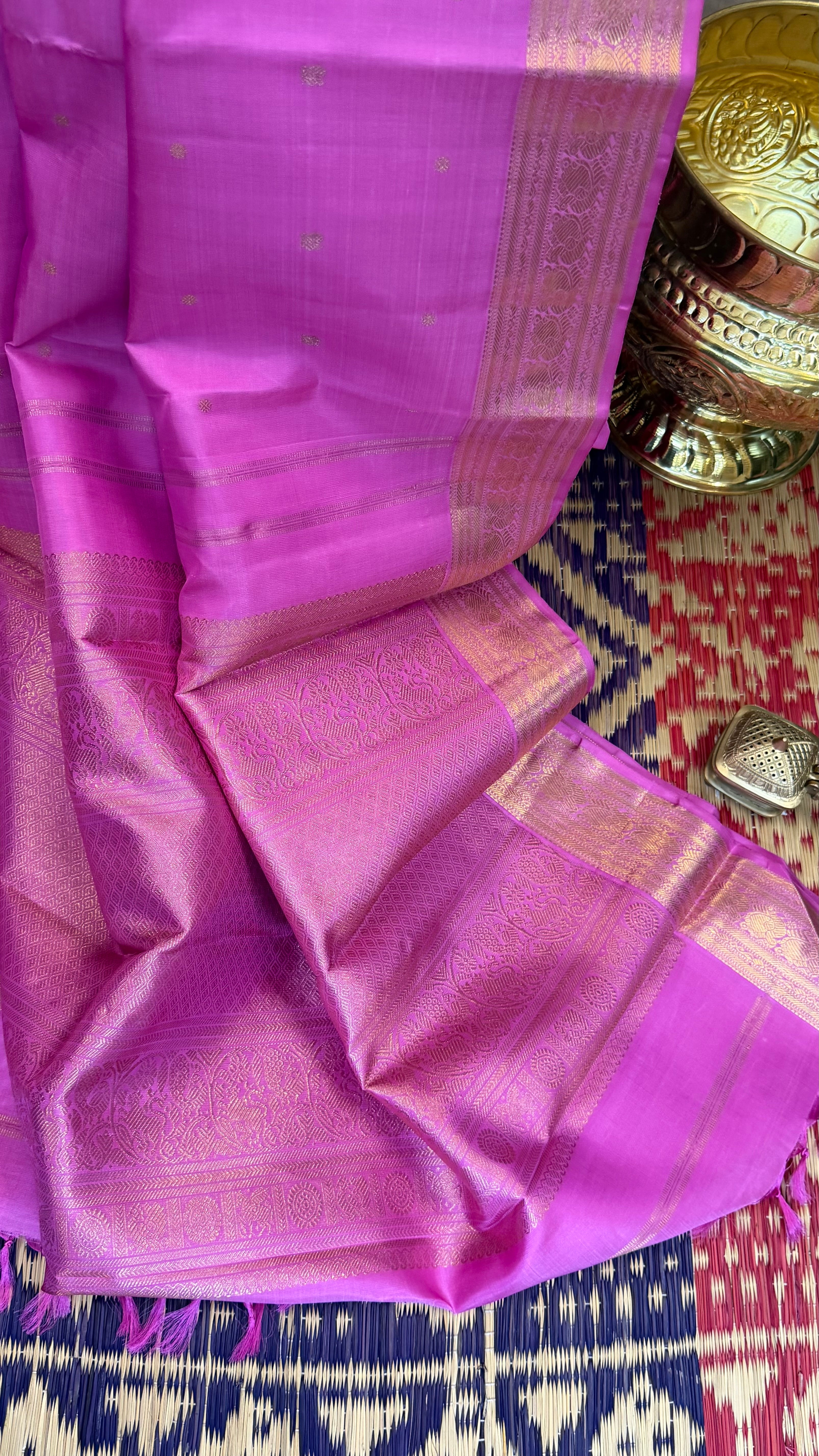 Swapnam:  Roja pink Annam pet   /  Kanjipuram silk