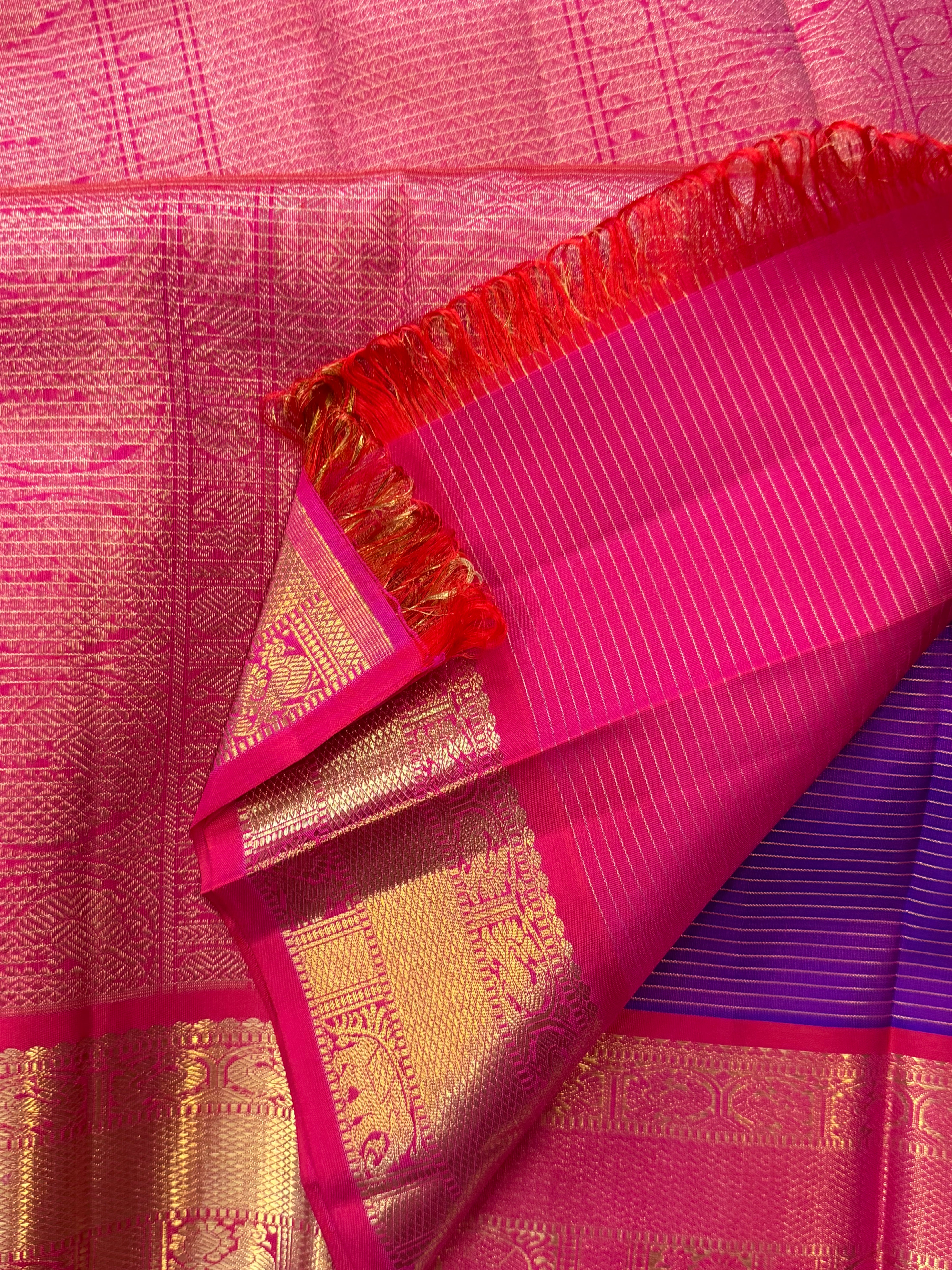 Meenakshi colour  Vairaoosi / pure Zari Kanjipuram silk
