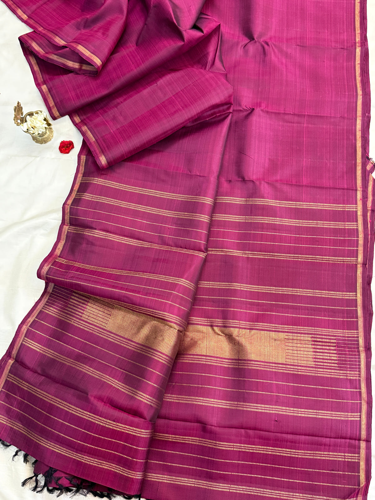 Simple border less/Kanjipuram silk saree clsa 11690