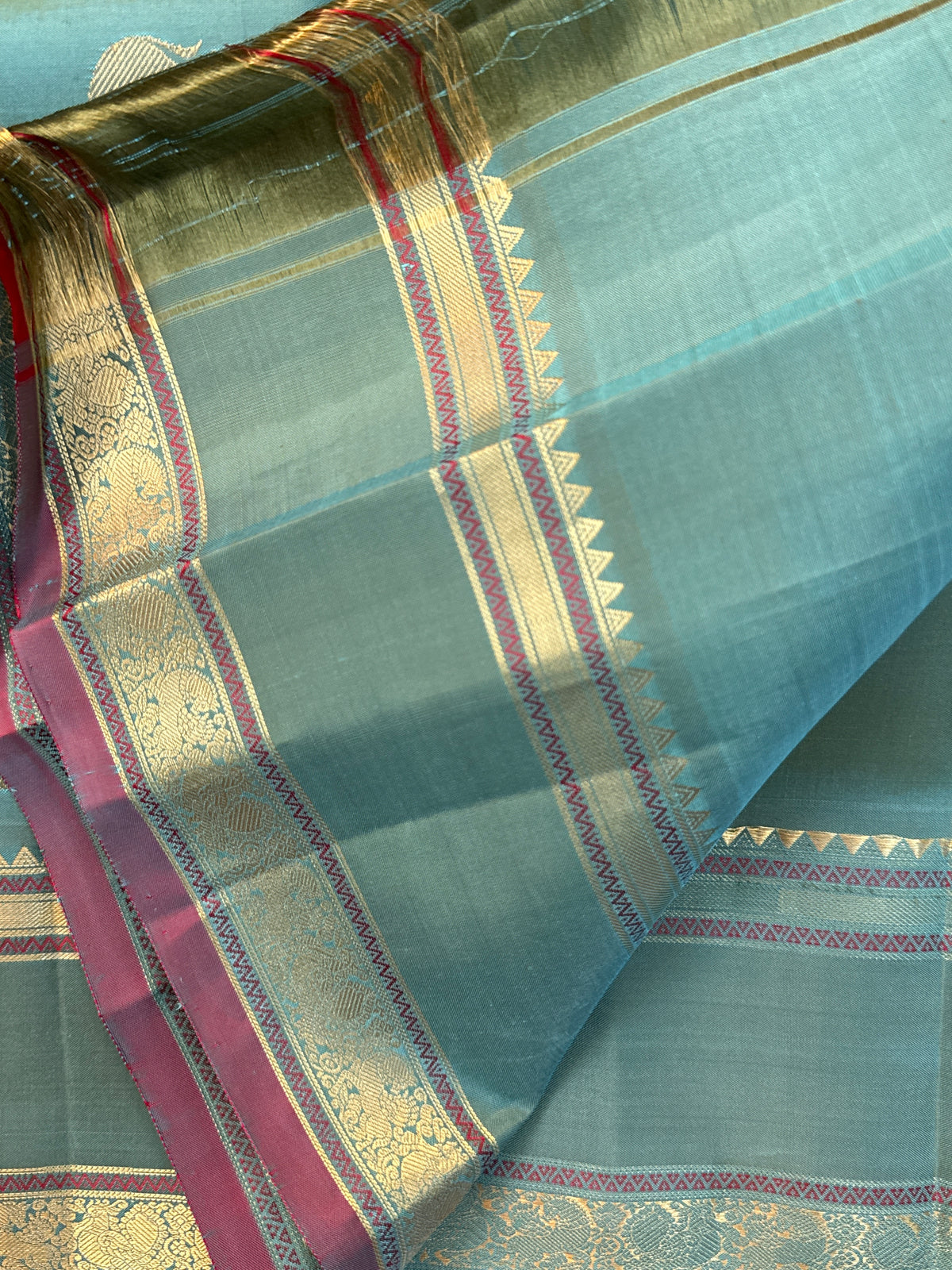 festivel edit _special edition_ Pastel Teal colour and border Rettapet /silk saree clsa 12419