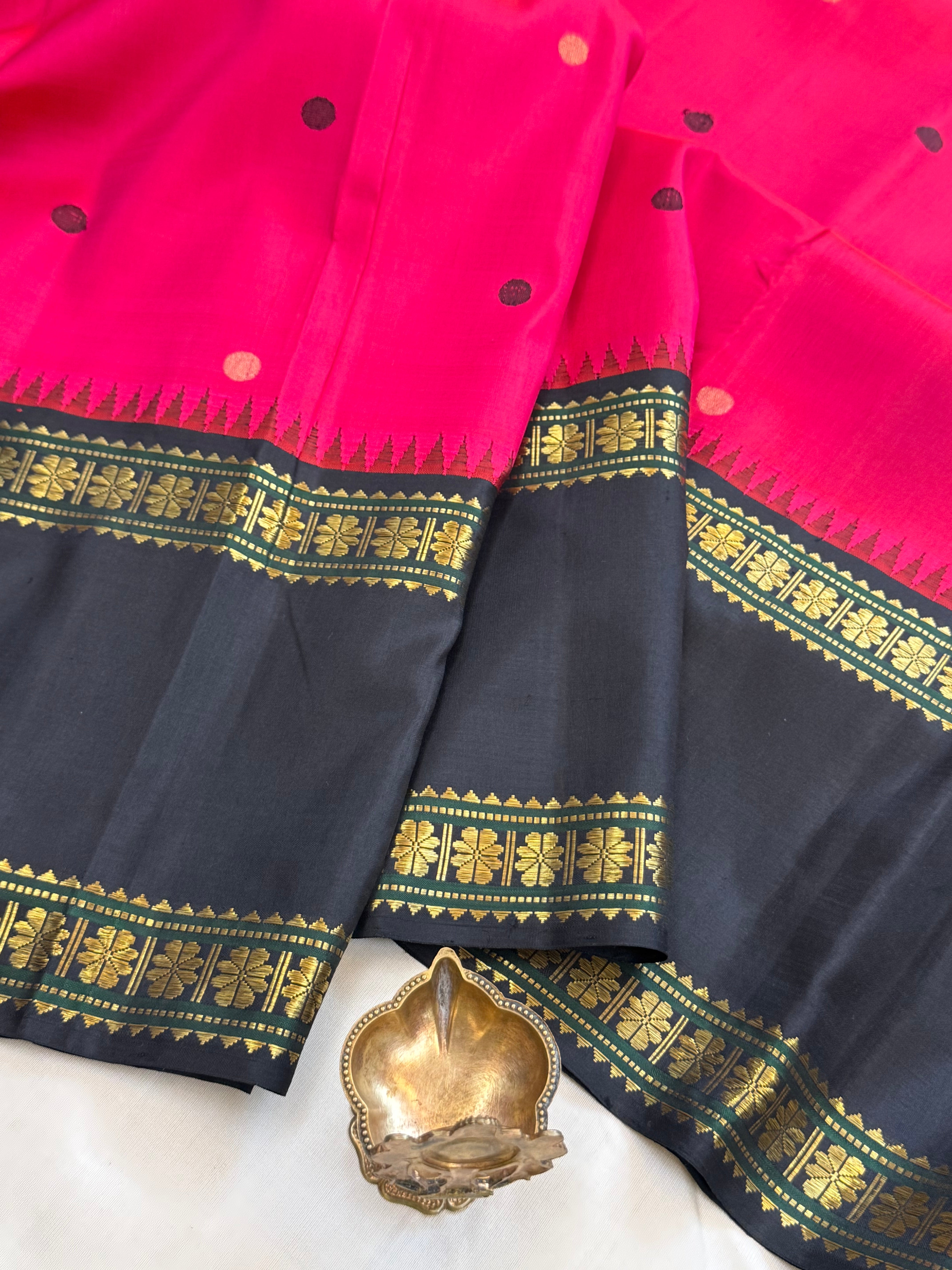 Deep pink Kai Korvai/ kanjipuram silk CLSA11000