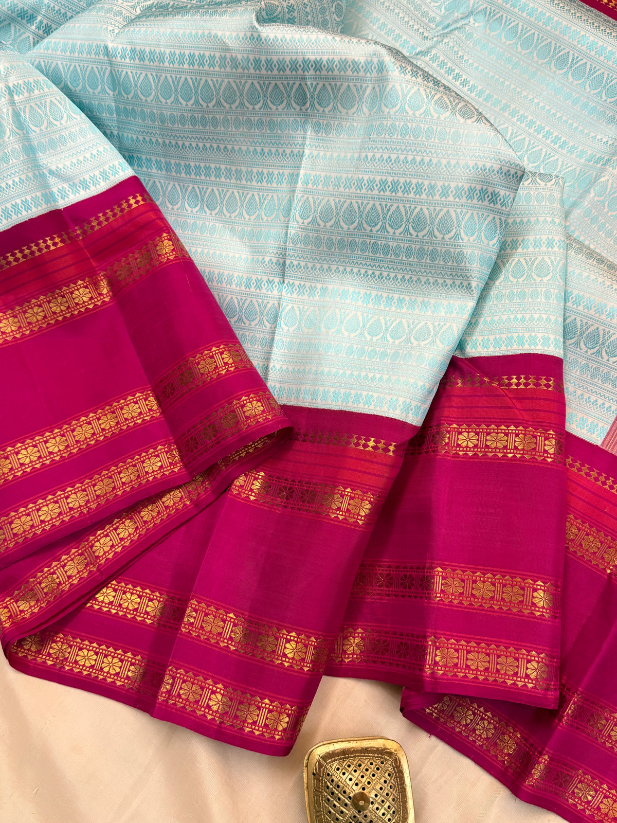 Body thread work and border Korvai pure zari/ kanjipuram silk saree clsa 4319