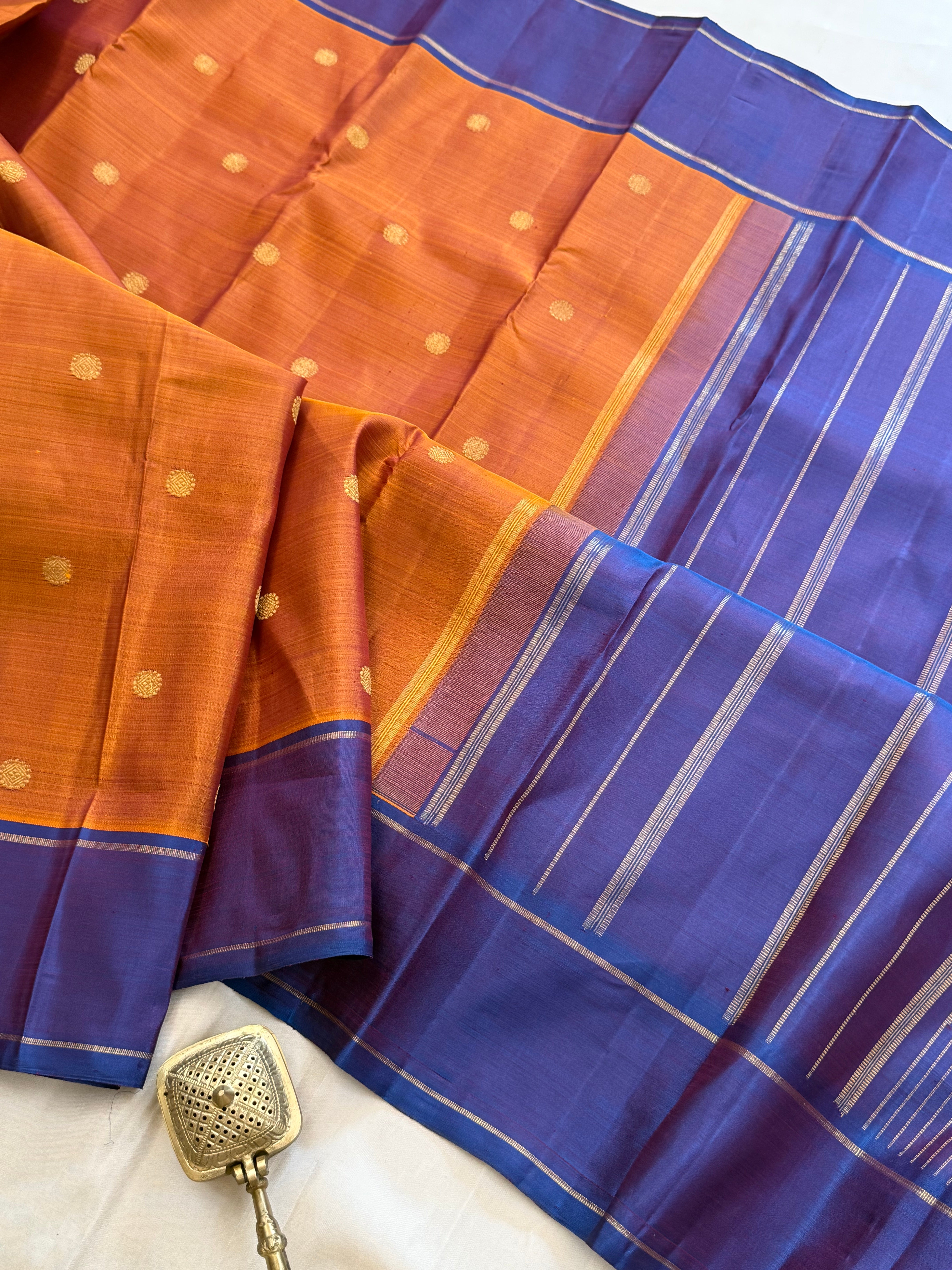 Rust retta pet  simple Pure Kanjipuram silk CLSSA11284