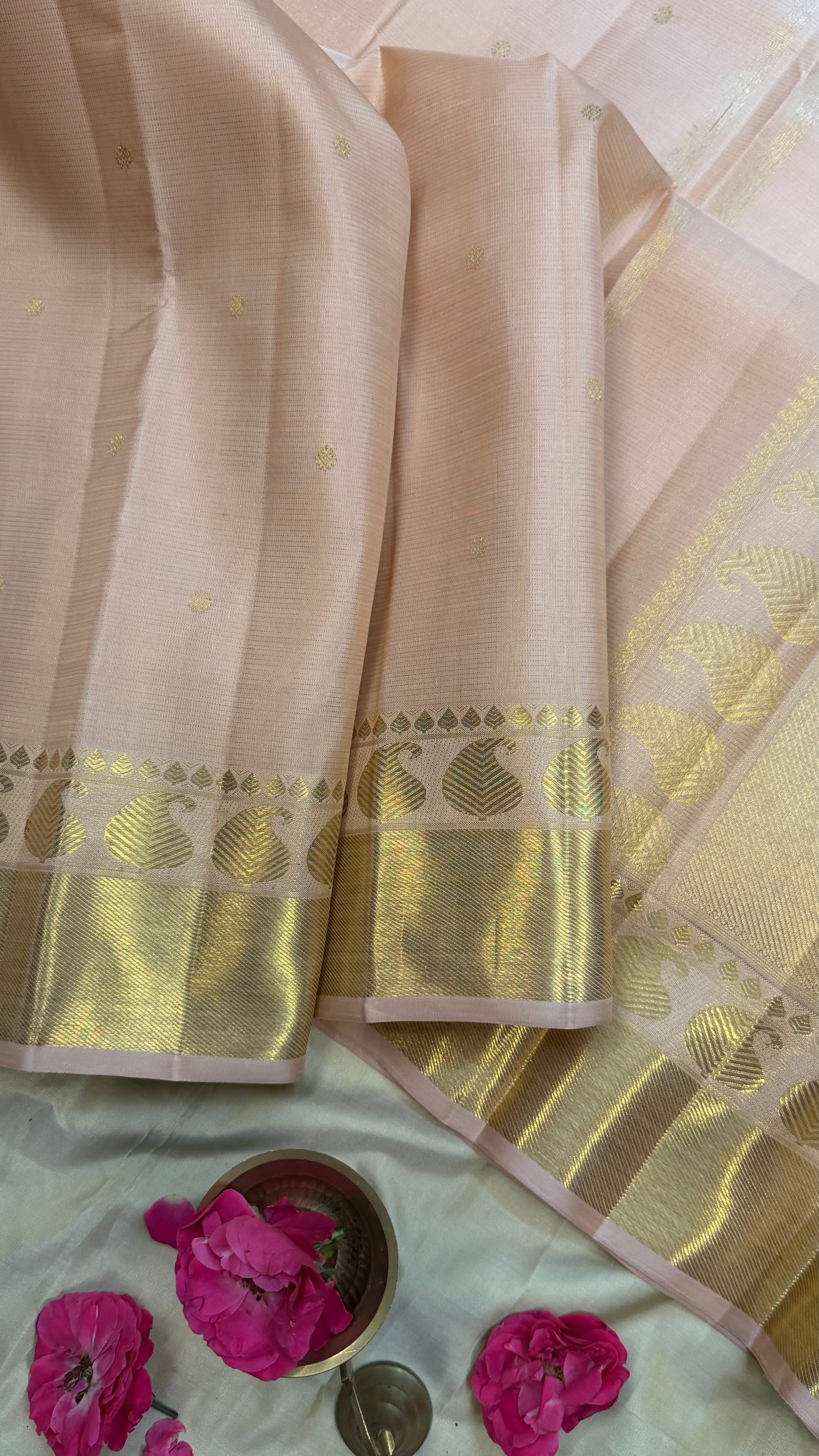 Blush pink Vairaoosi   / Kanjipuram silk
