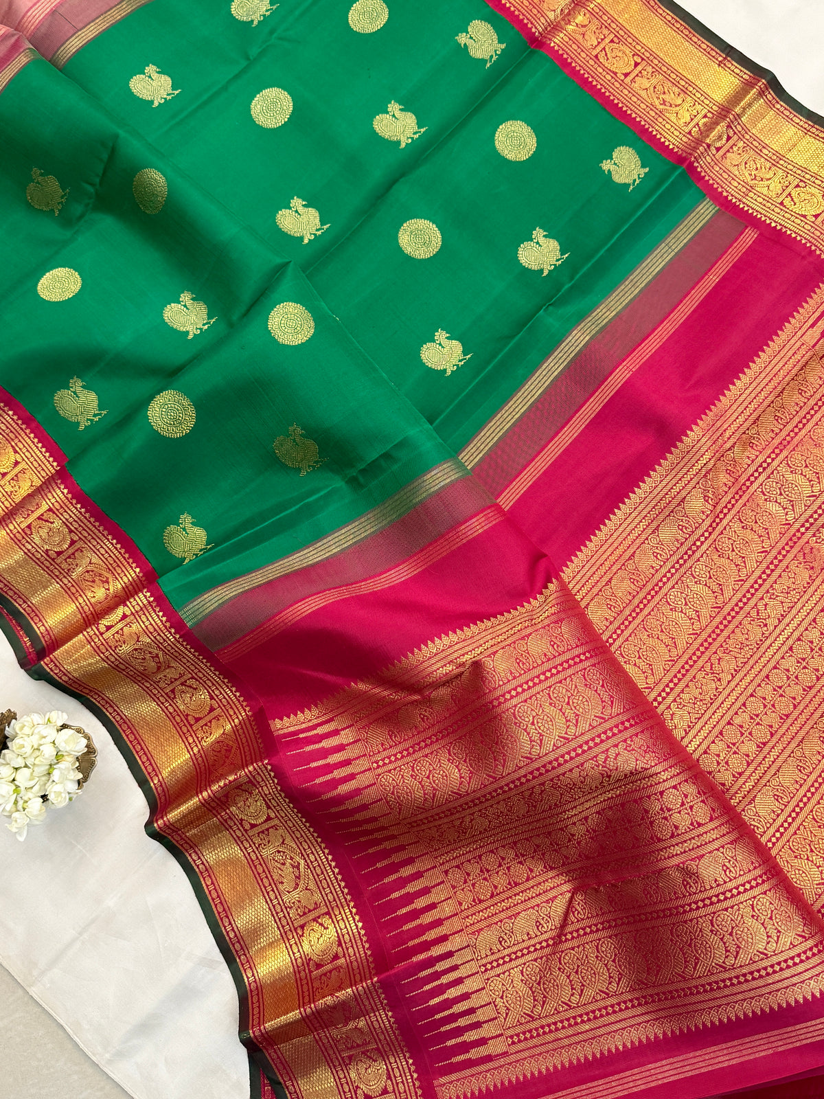 double Palla Korvai/ Kanjipuram Silk Saree CLSA 8885