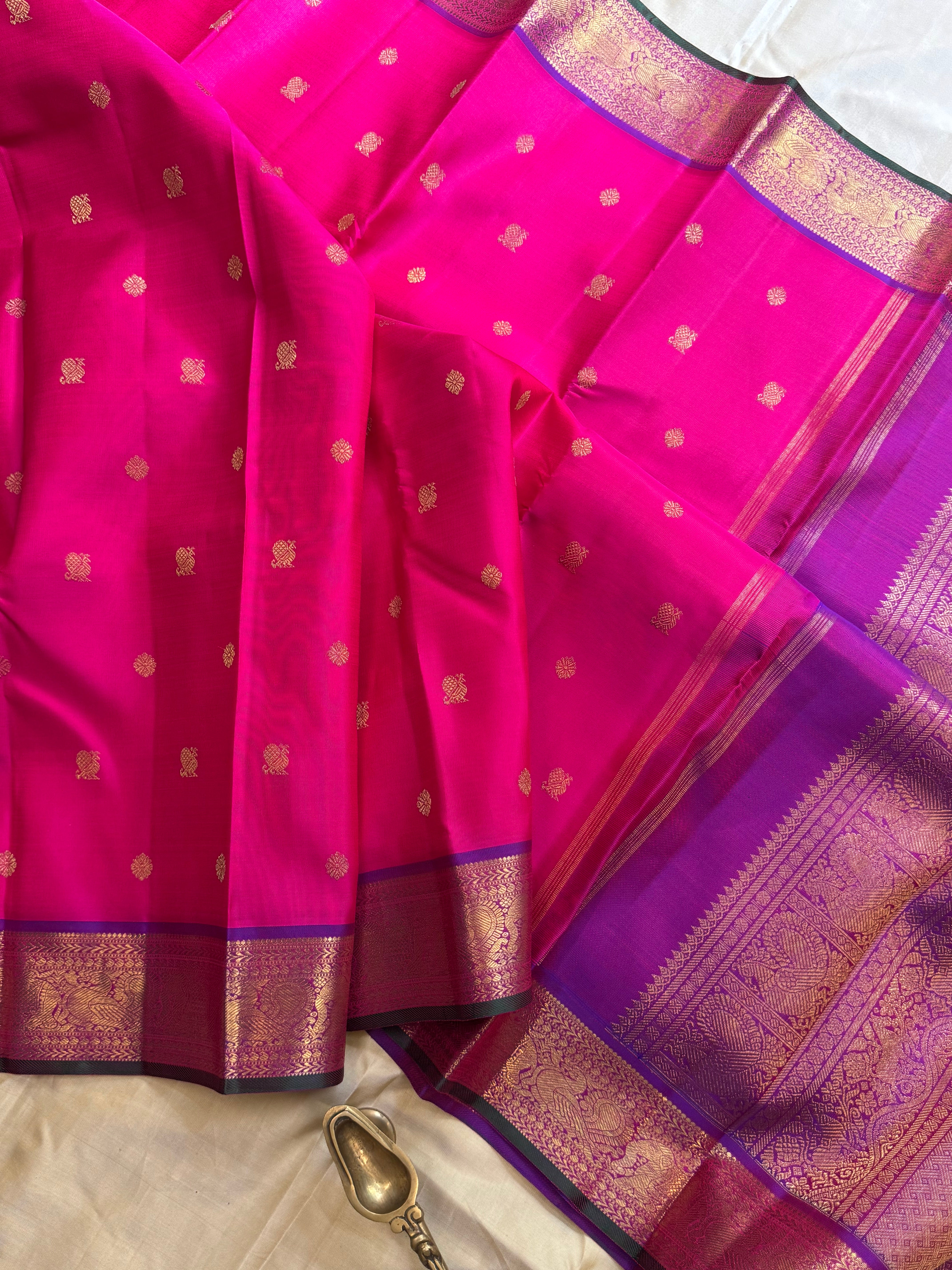 Swapnam : Strawberry pink annam pet / kanjipuram silk