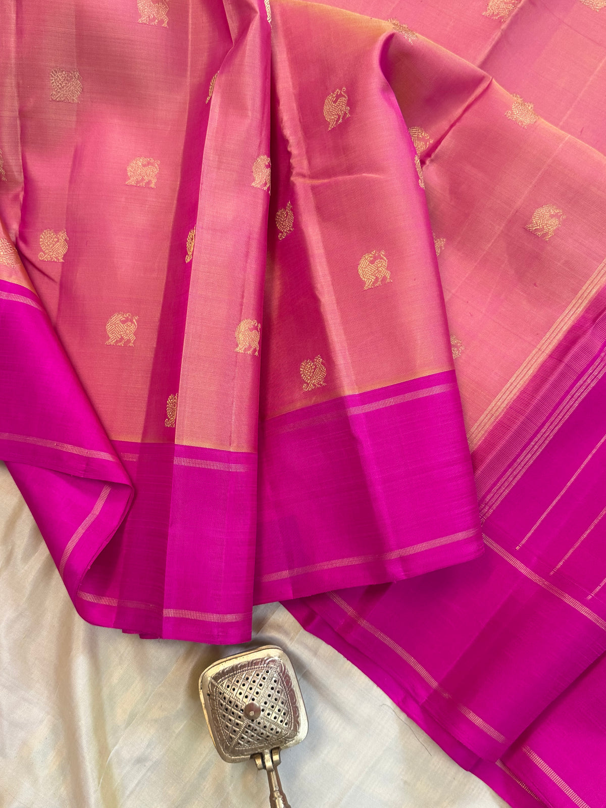 Simha pink pure Zari Kanjipuram