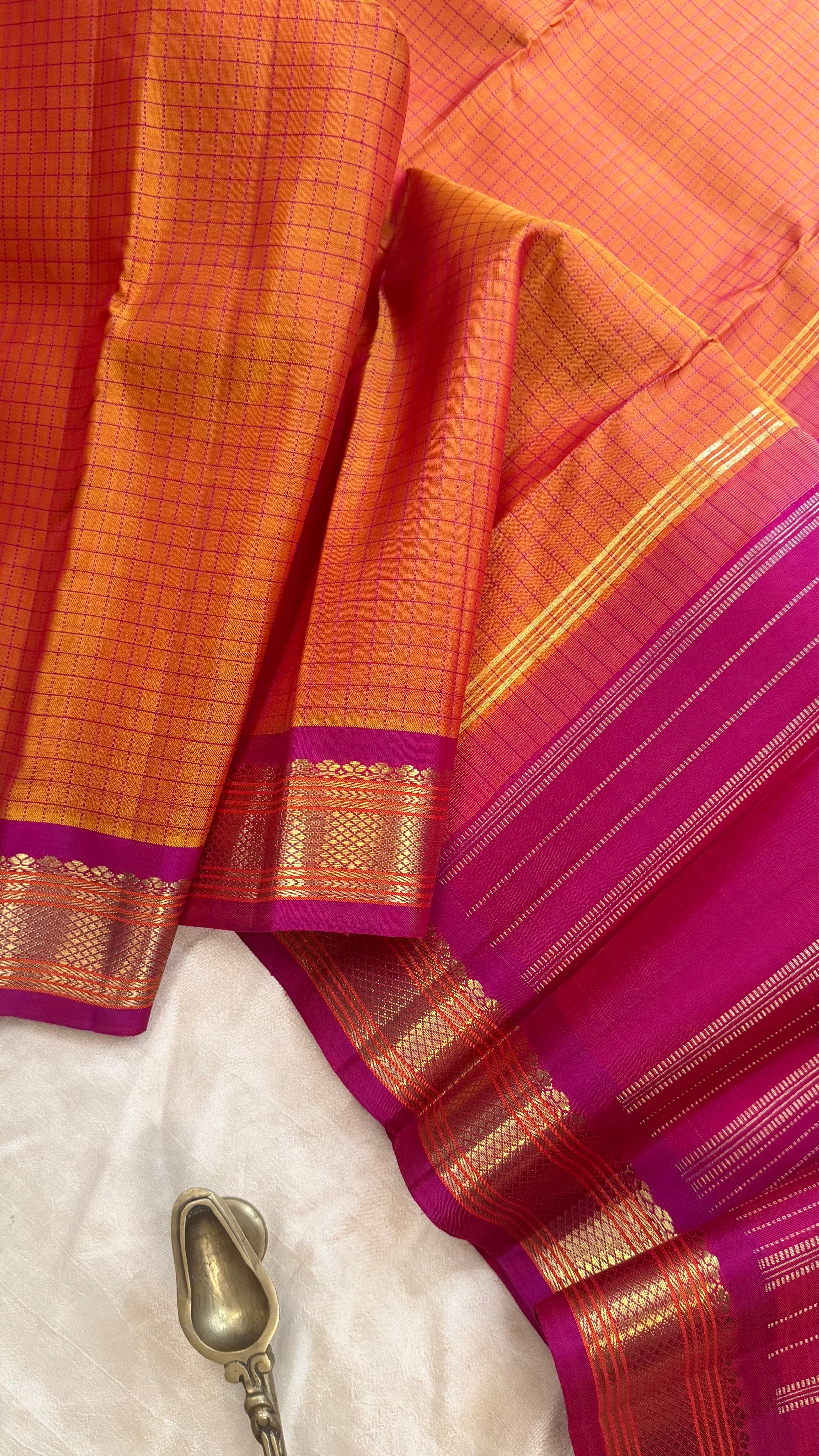 Simha color Kattam  / Kanjipuram silk