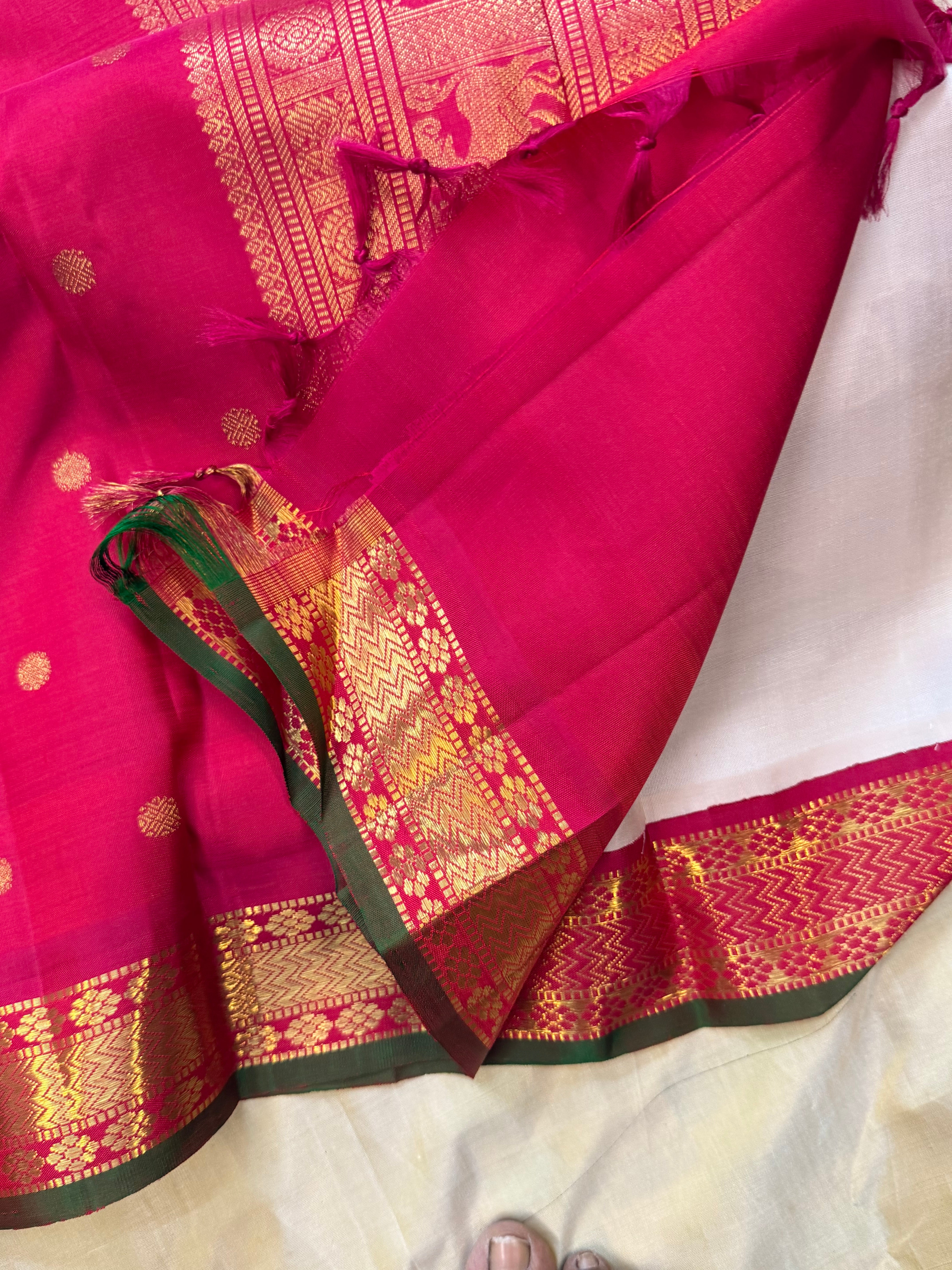 Off white Korvai / Kanjipuram silk saree clsa 11670