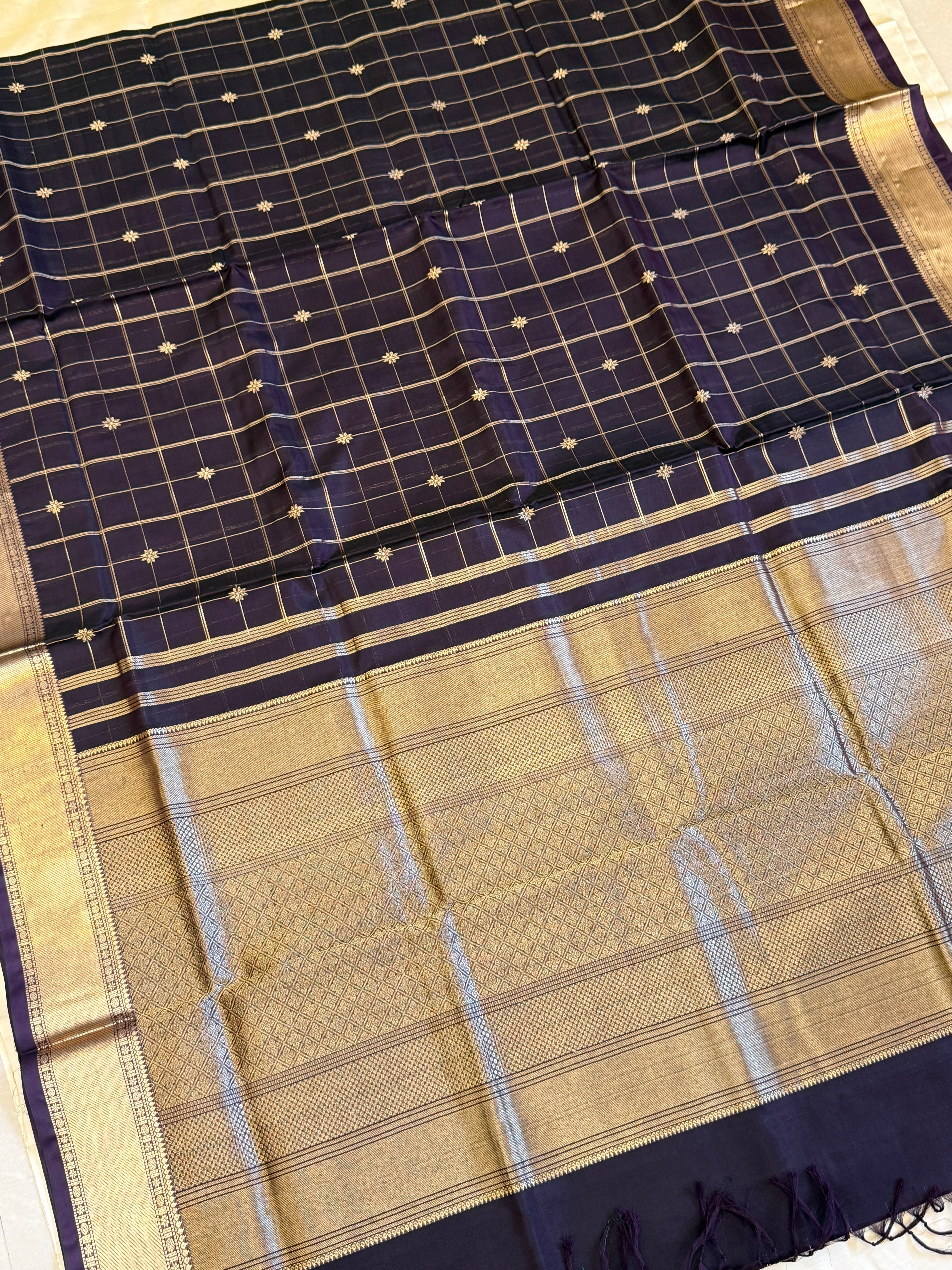 Deep brown kattam / Premium silk cotton