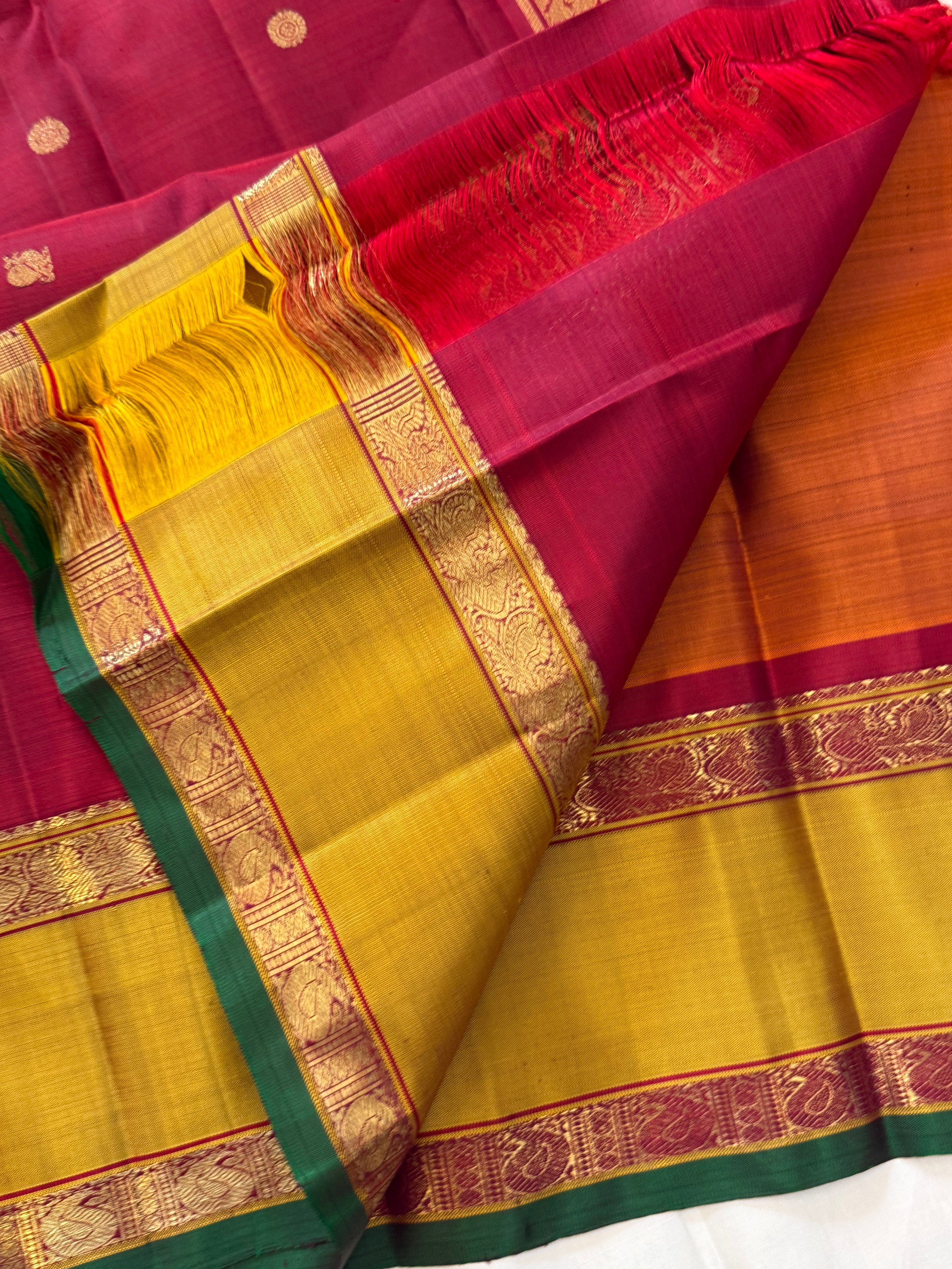 Rust retta per Pure Kanjipuram silk CLSA11285