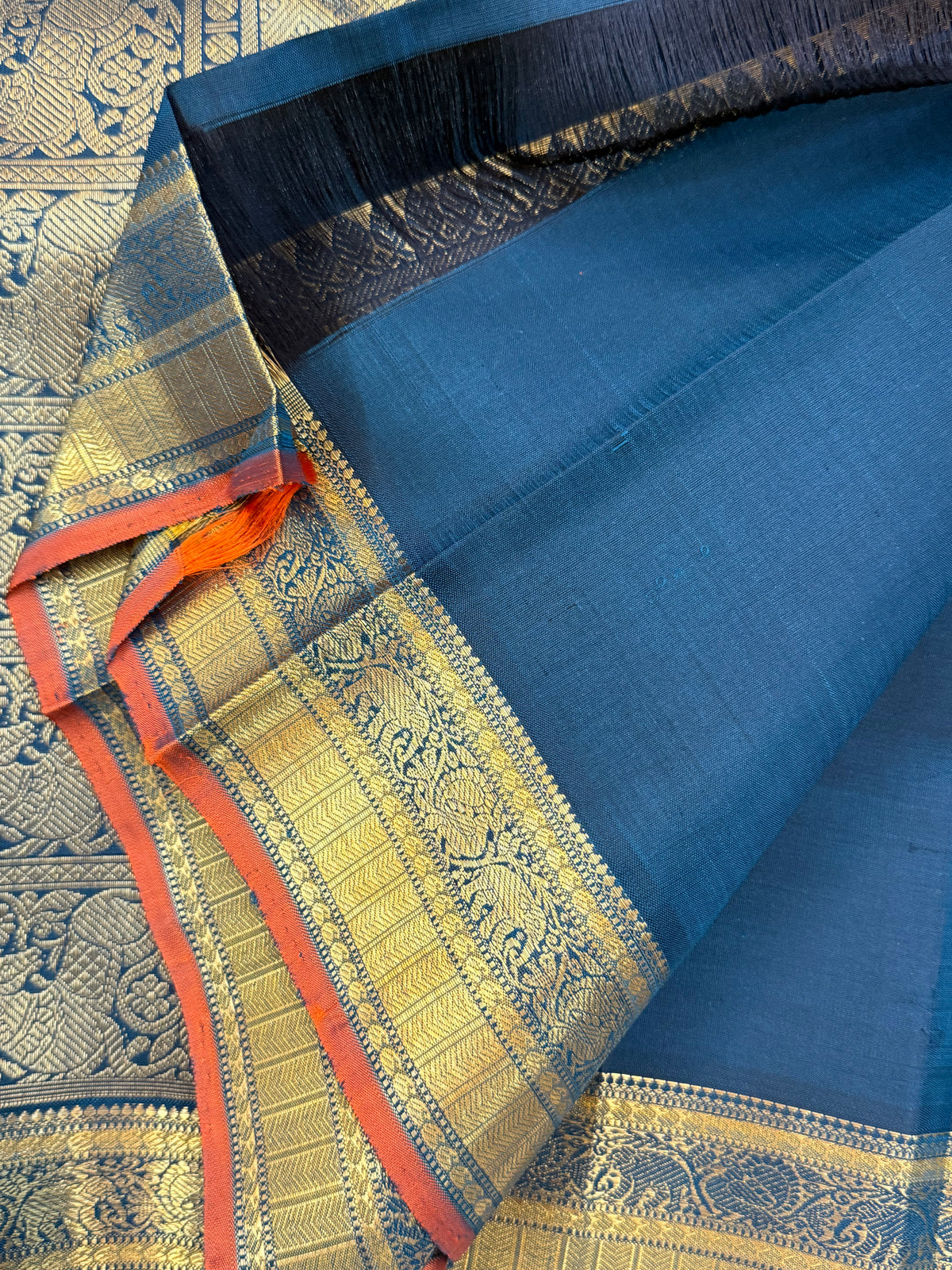 Teal blue body Butta / Kanjipuram silk CLSA10123