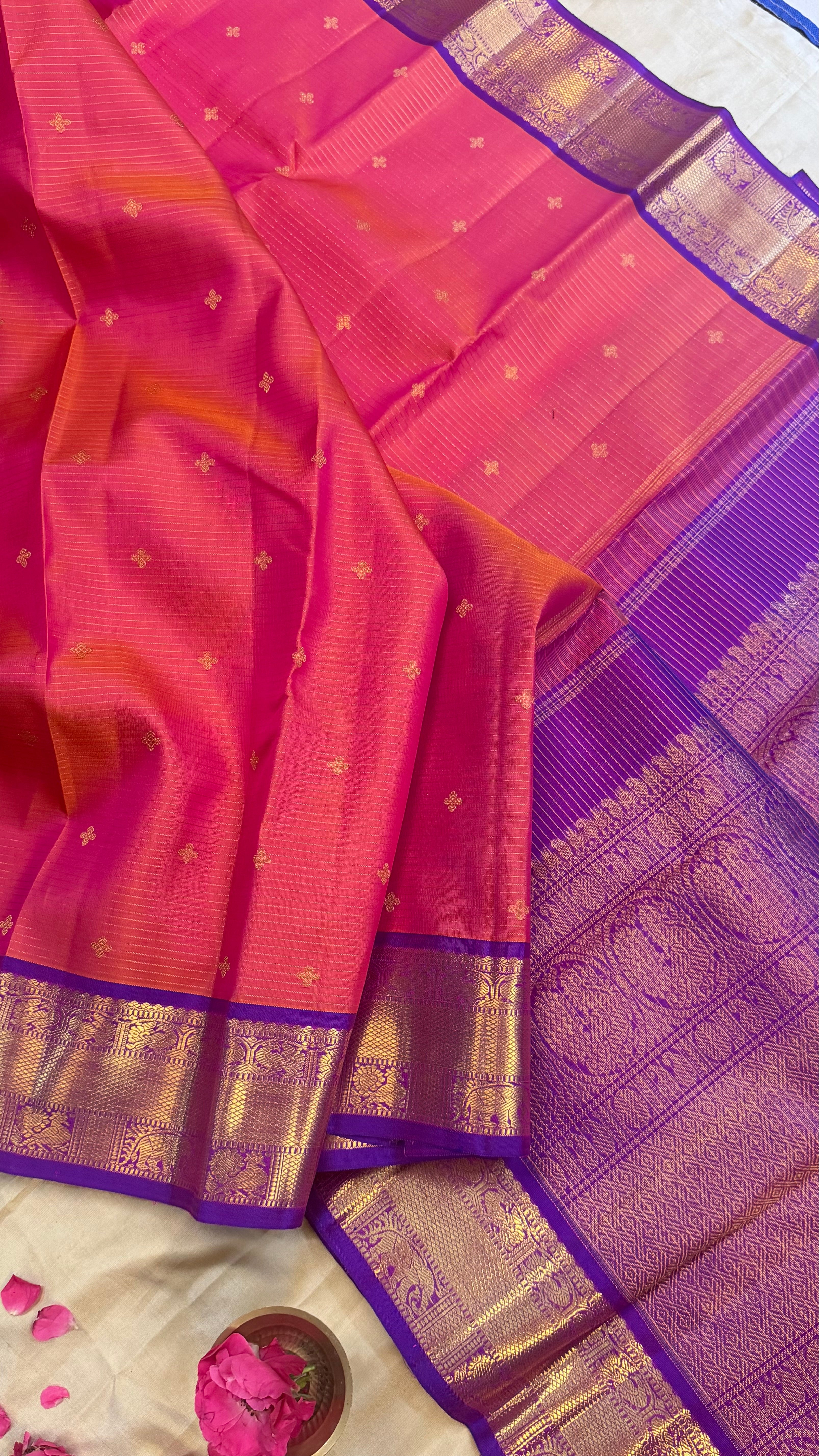 Kanagambaram thanthi kambi / Kanjipuram silk