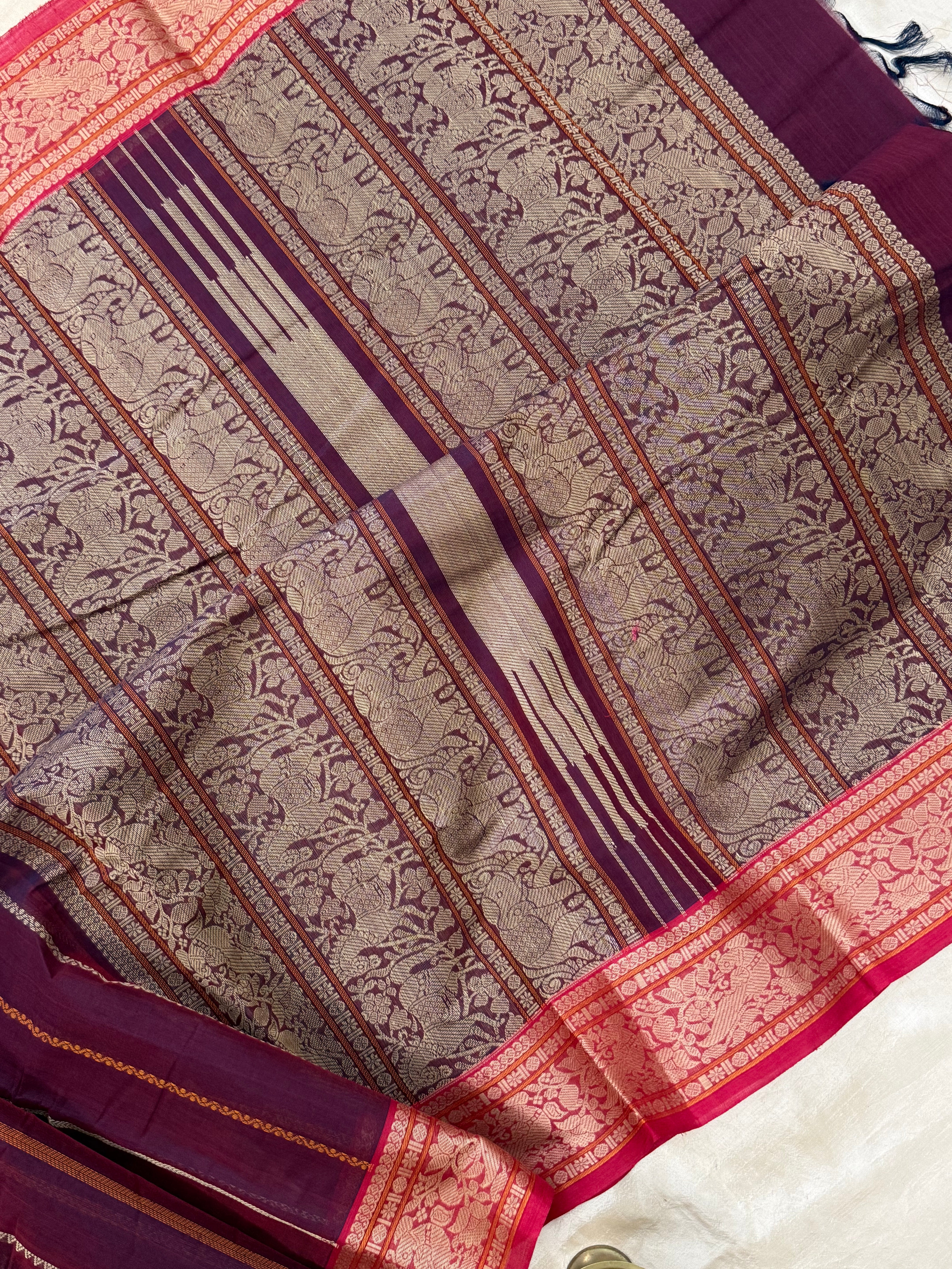 Pinkish Araku stripes / Kanchi Cotton