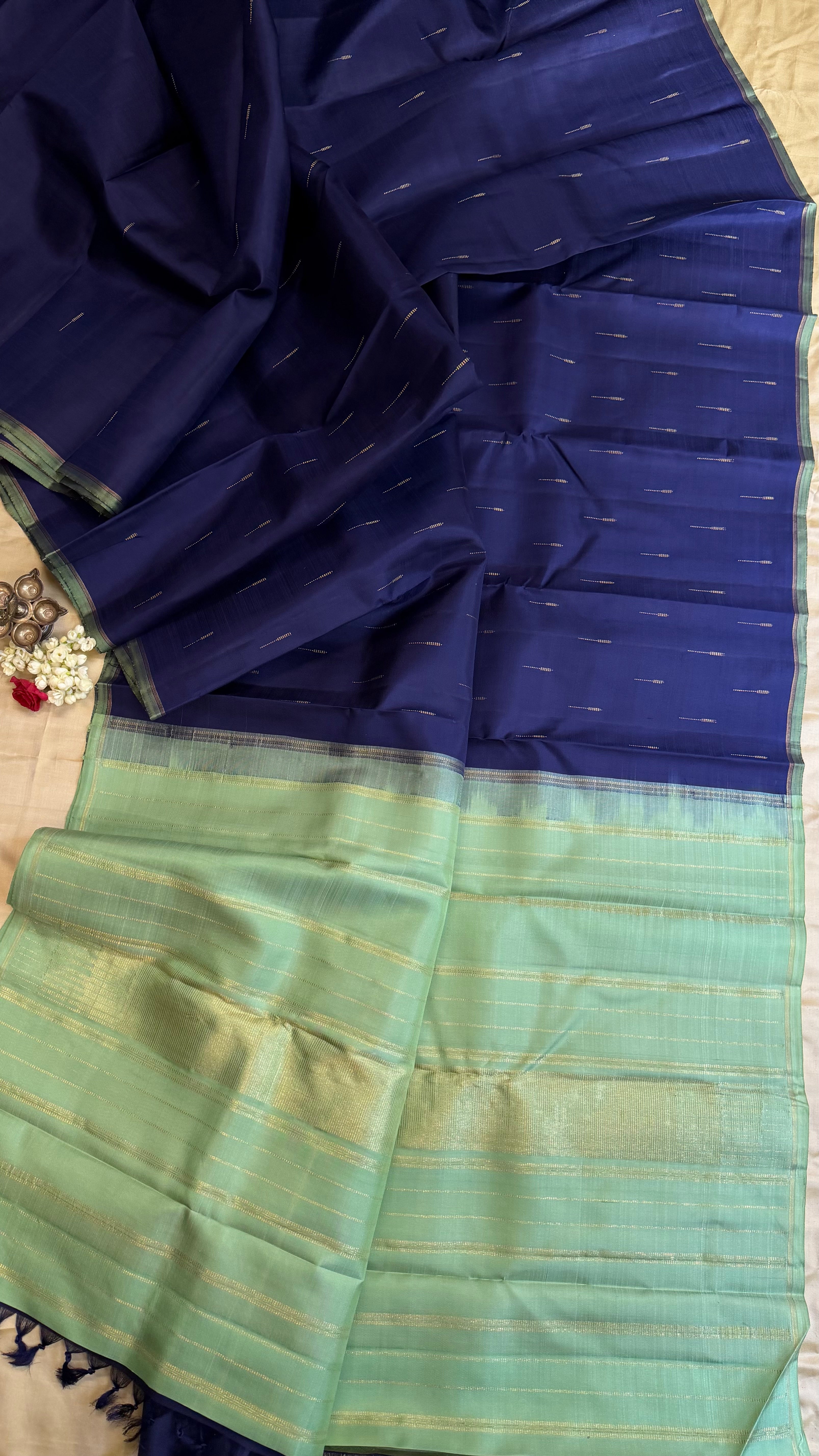 Purple borderless/ Kanjipuram Silk