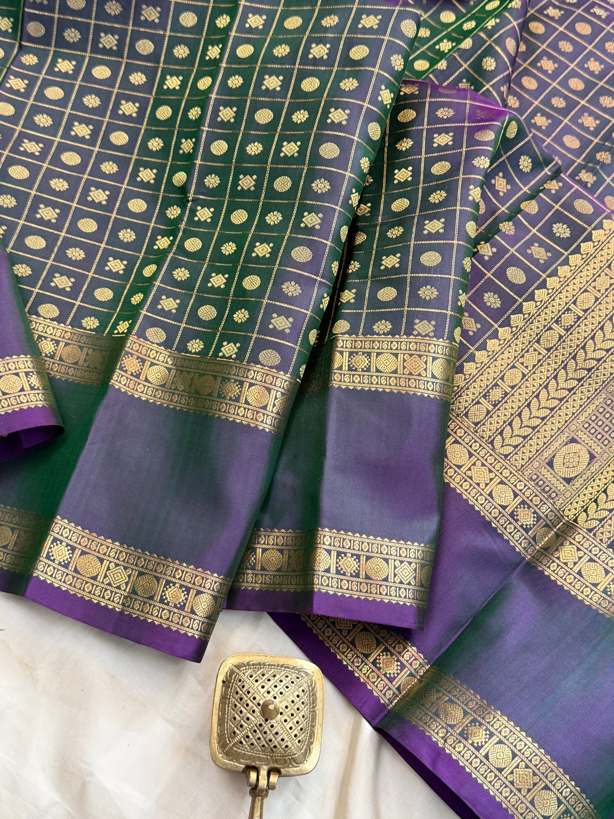 Purple shot pink lakshambutta kili pallu/ Special edition kanjipuram silk