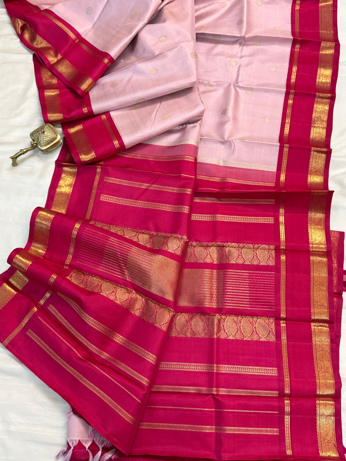 blush pink Korvai pure Zari / kanjipuram silk clsa286