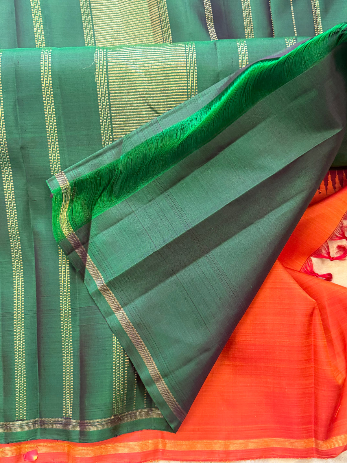 Half and half  simple pure Zari Kanjipuram clsa12712