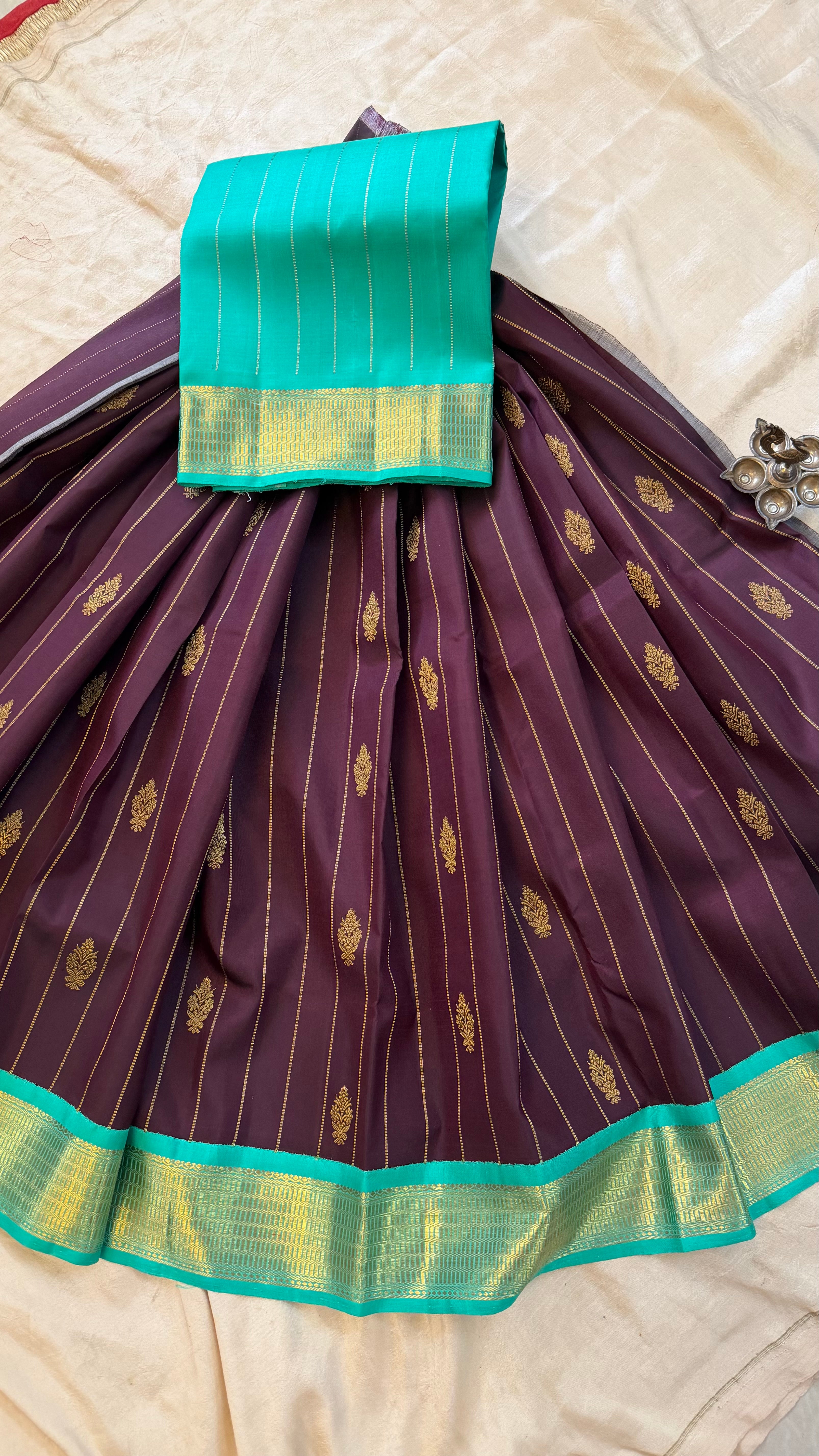 Dark brown set korvai 9 to 12 years