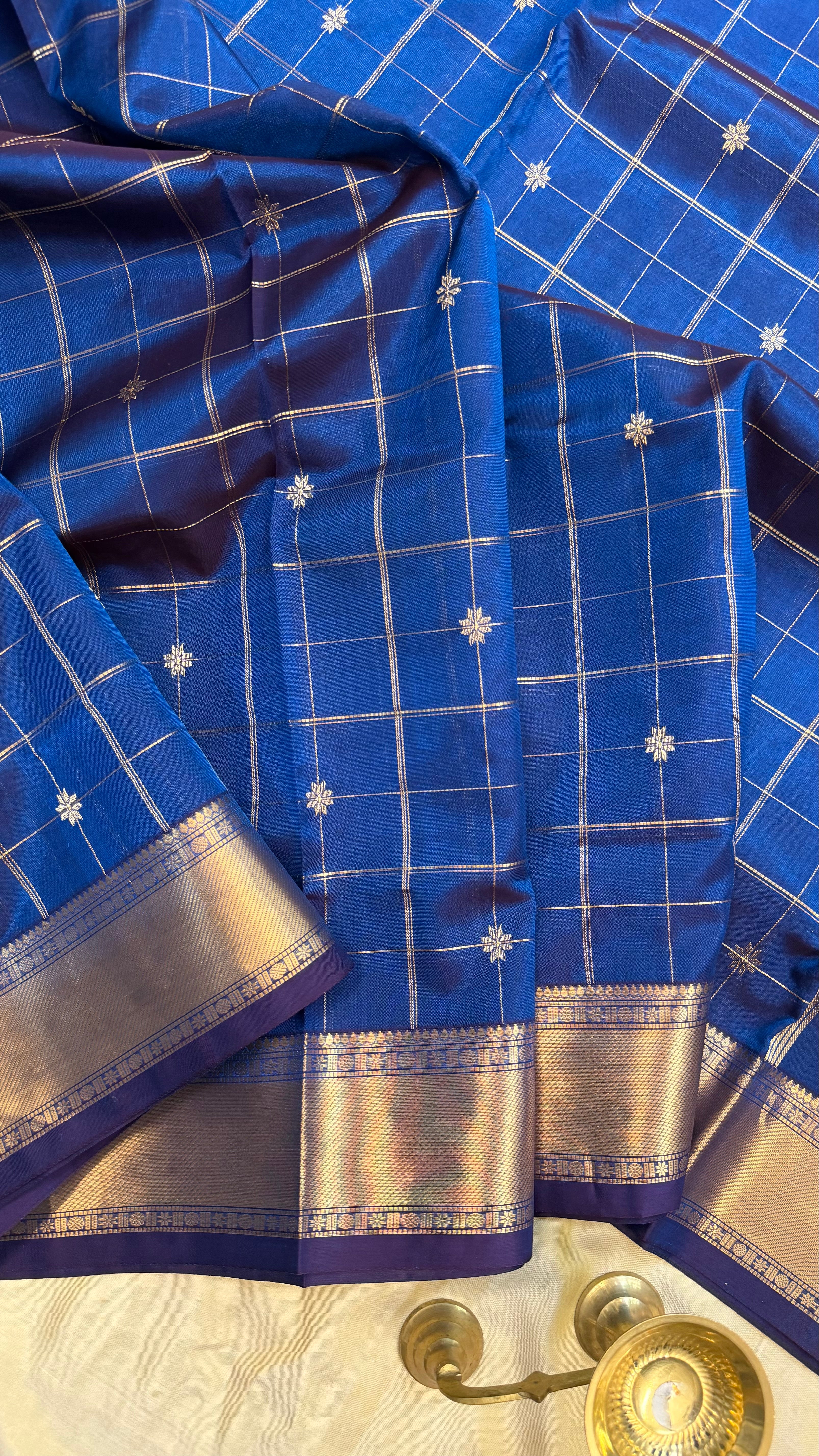 Blue kattam / Premium Silk Cotton