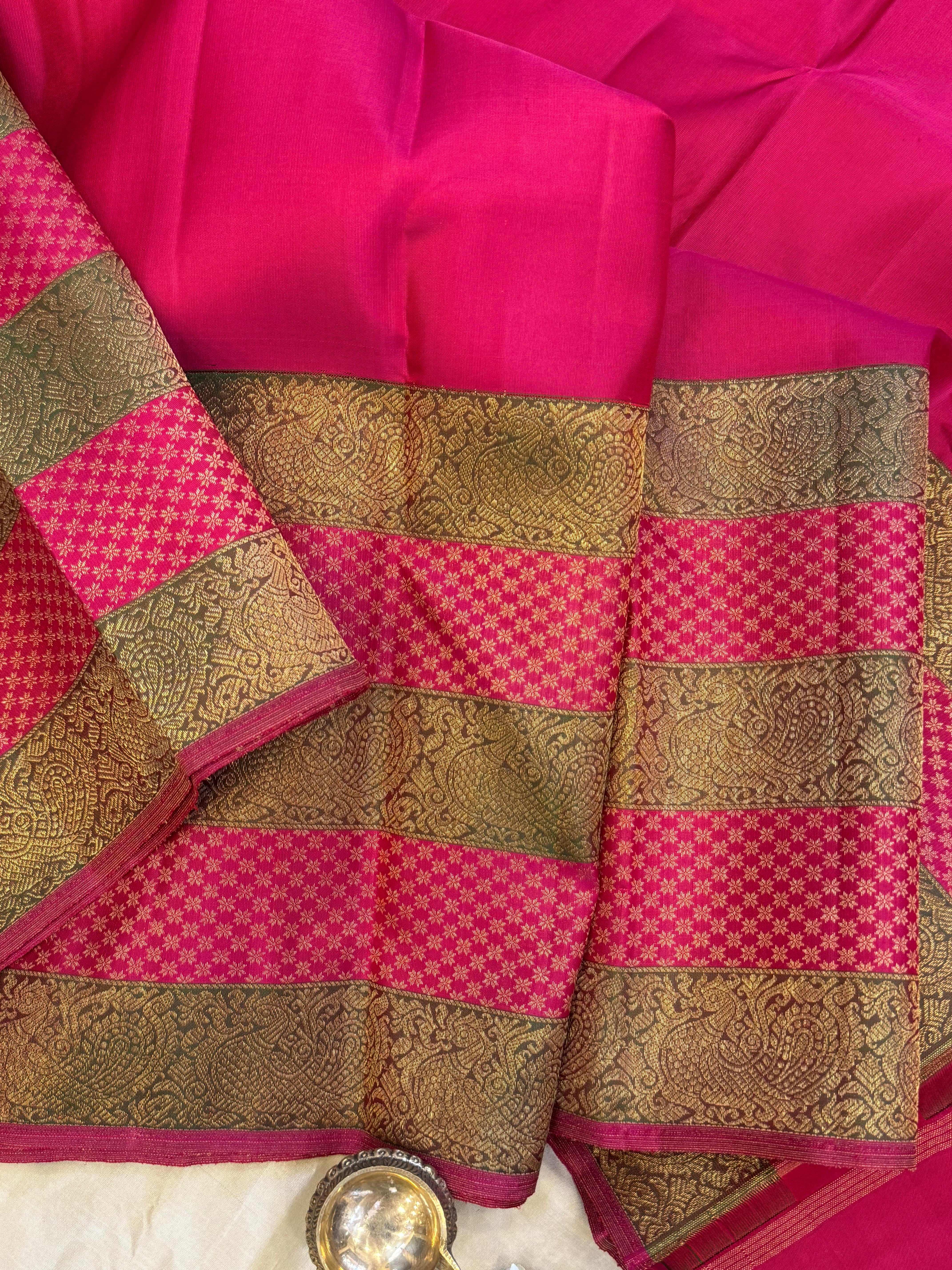 Concept saree - Pink long band border / kanjipuram silk