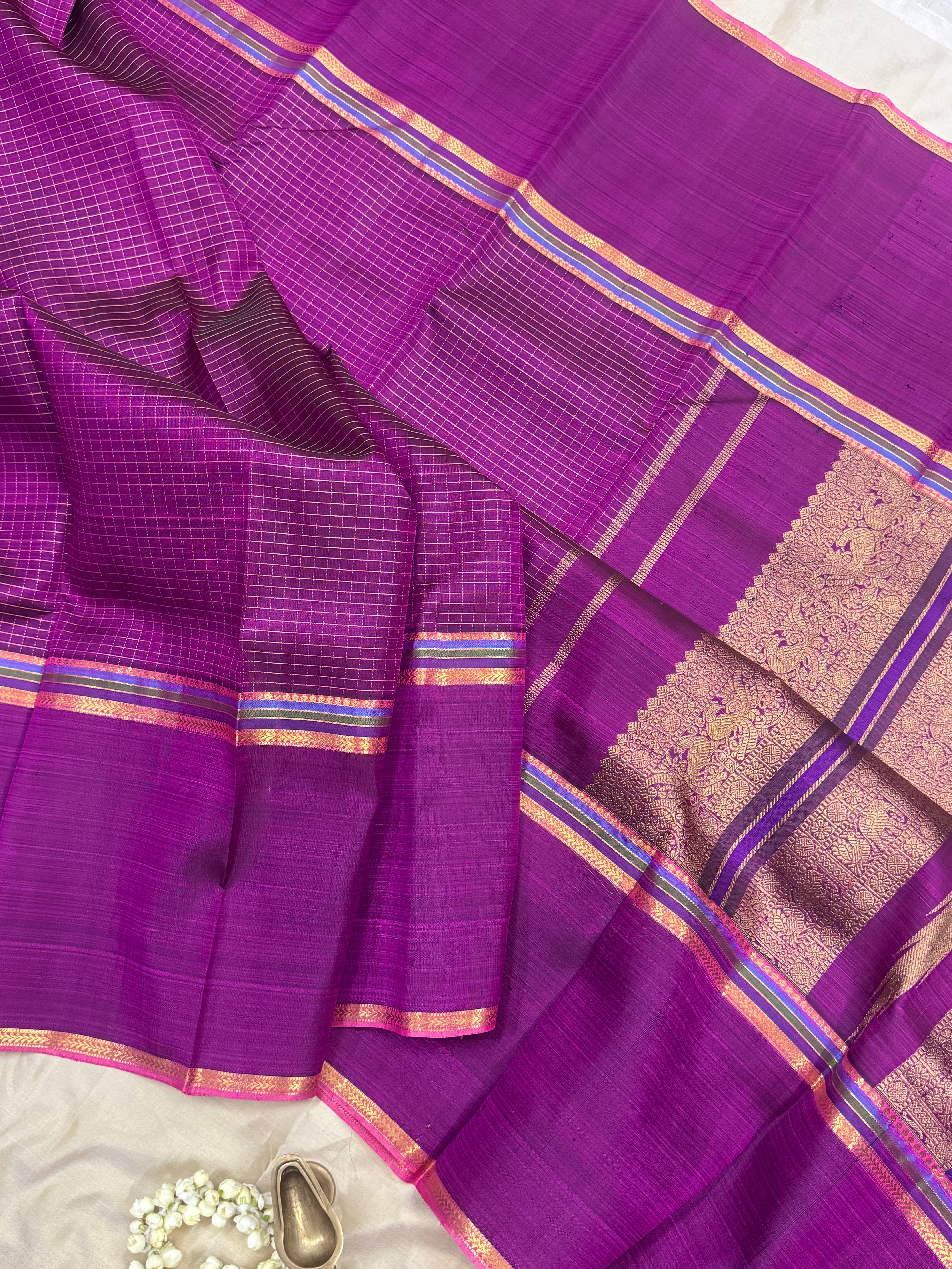 Long border style zari kattam Long border. / kanjipuram silk
