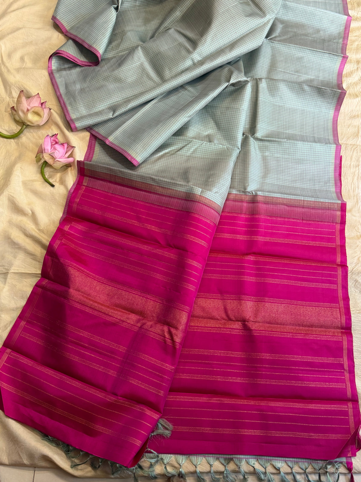 Elakai Kattam simple pure Zari Kanjipuram clsa12711