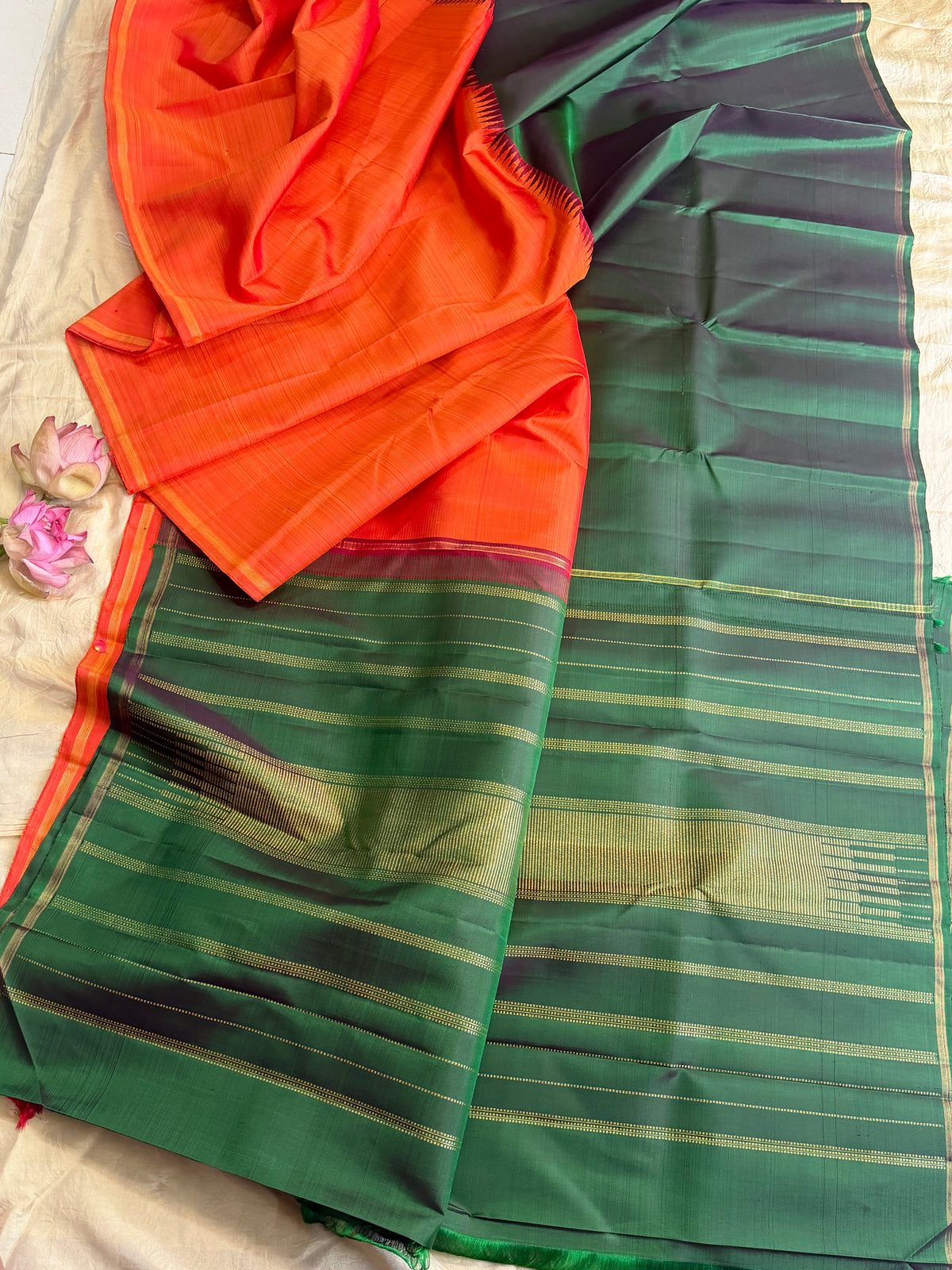 Half and half  simple pure Zari Kanjipuram clsa12712