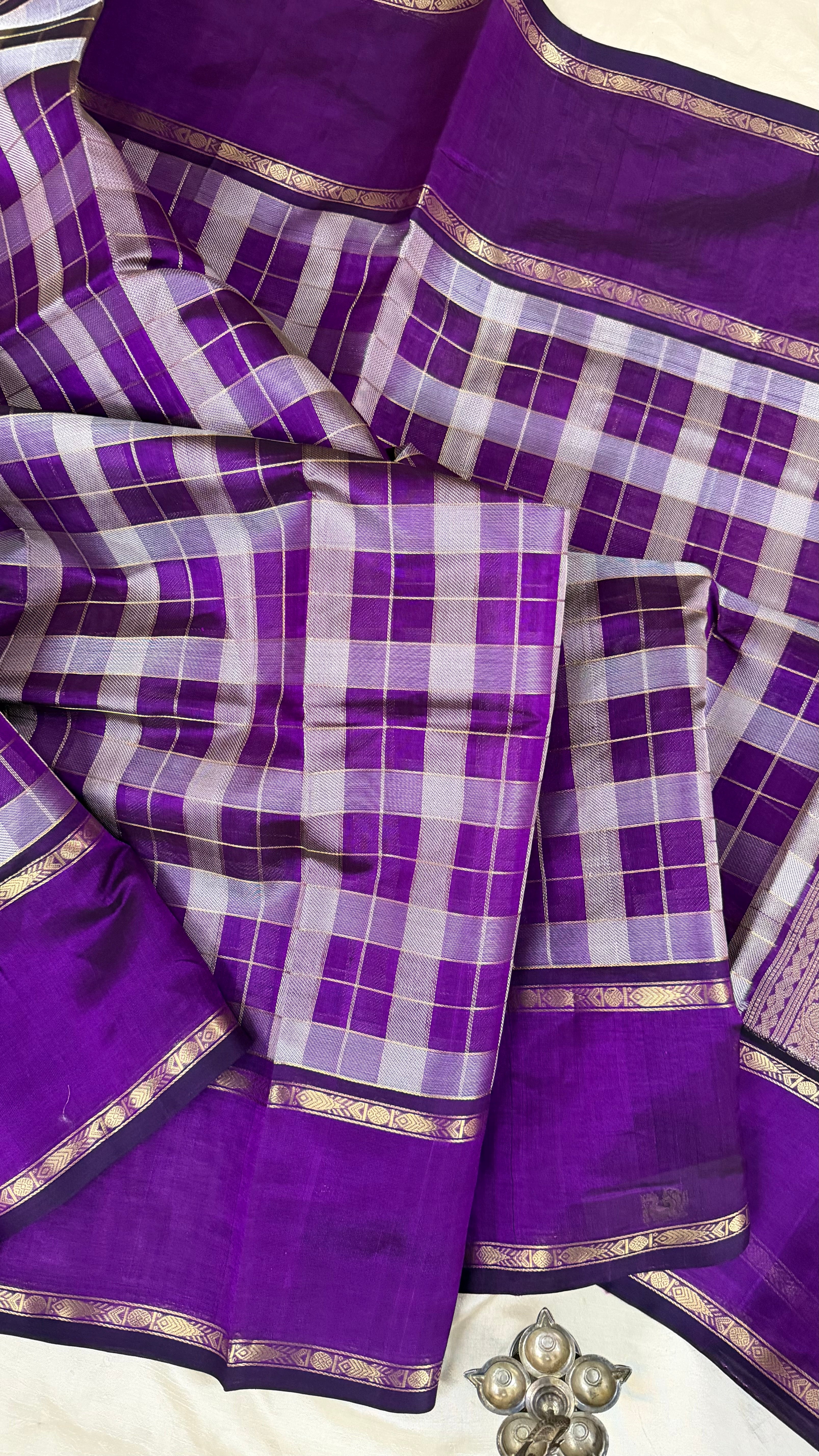 Chettinad Kattam purple     / Premium Silk Cotton CLSA5166