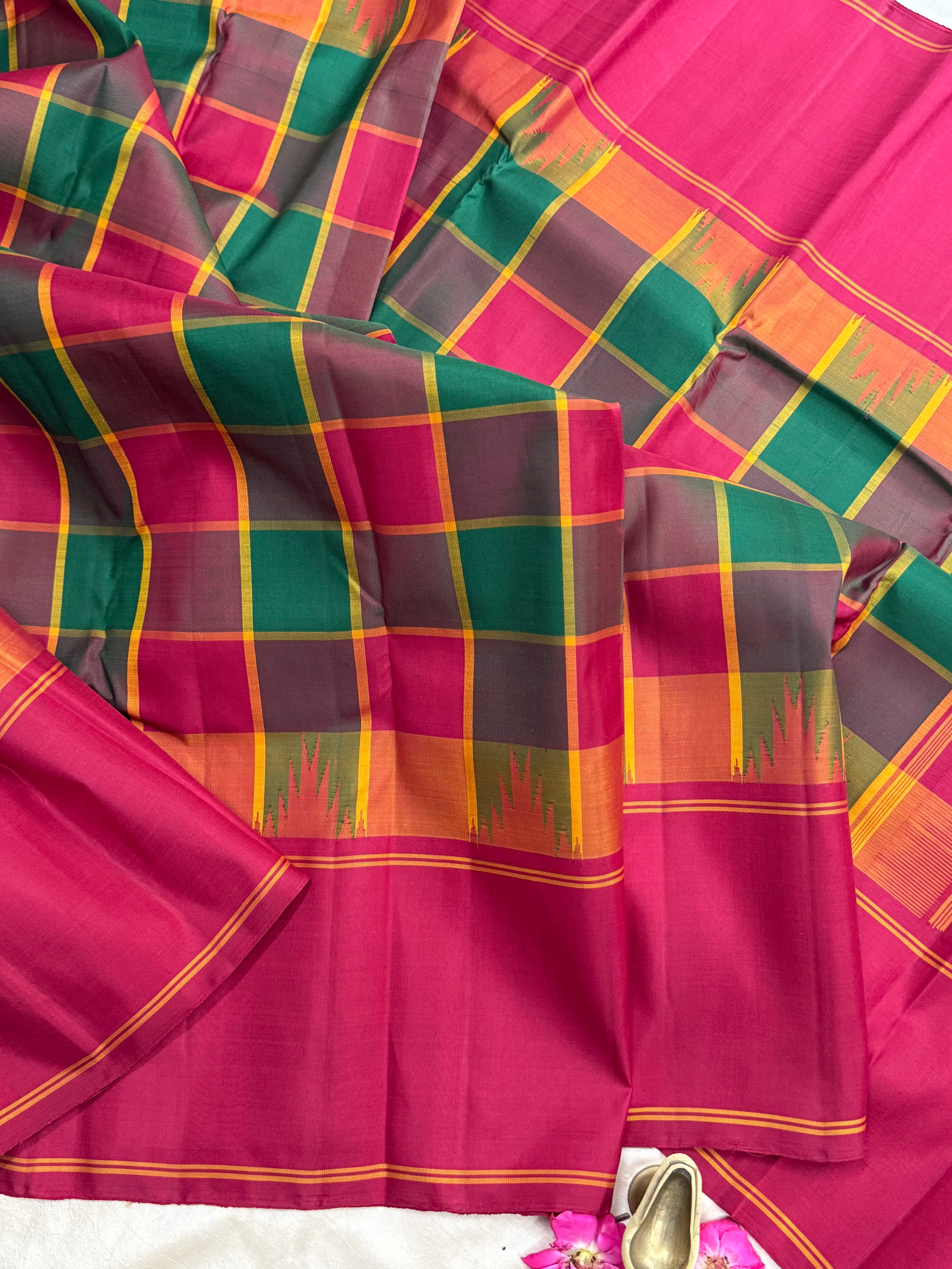 Paalum pazhamum checks/ Arani silk