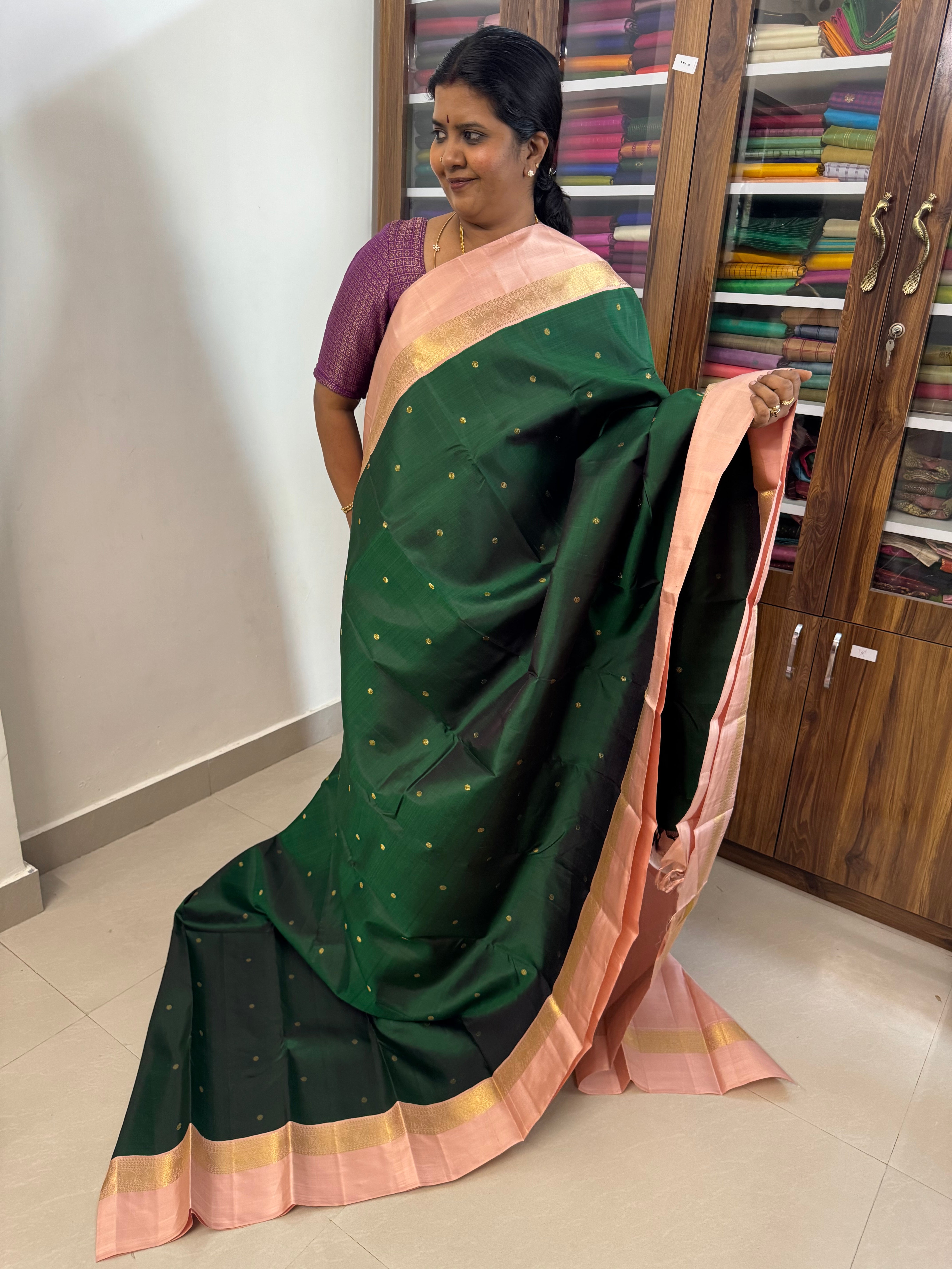 Kaal erangina border Korvai kanjipuram silk