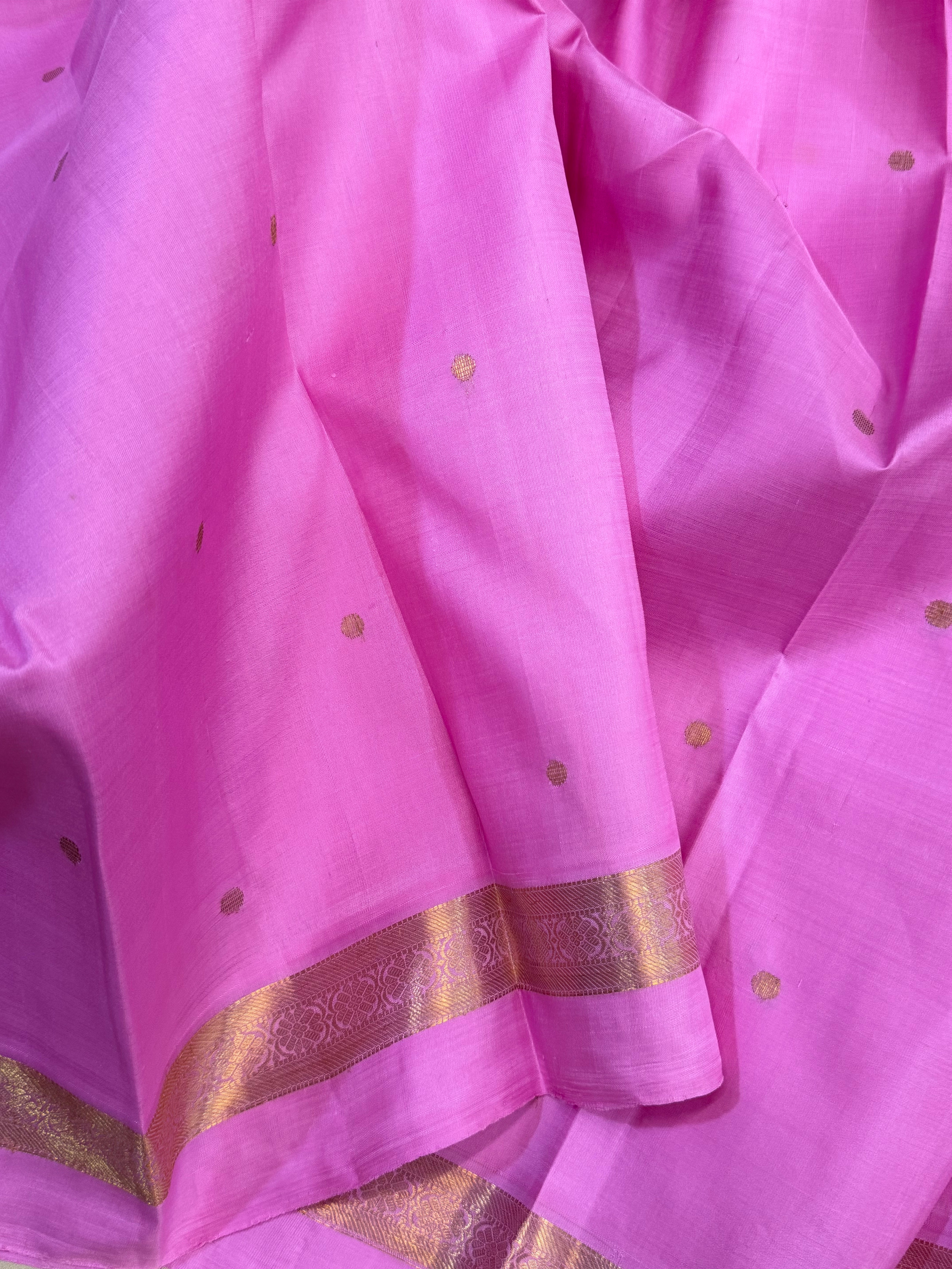 Pink kaal erangina border/ Arani Silk
