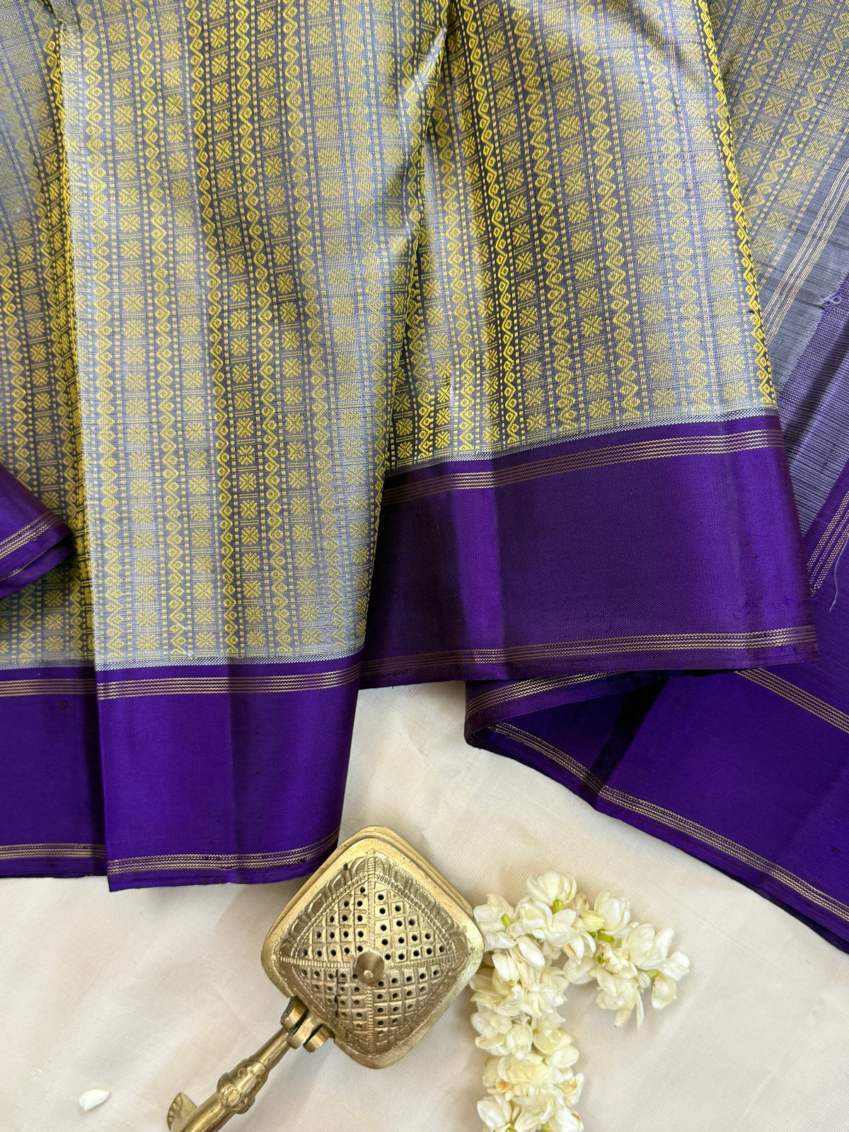 purple retta pet Body Thread work / kanjipuram silk saree clsa 11383