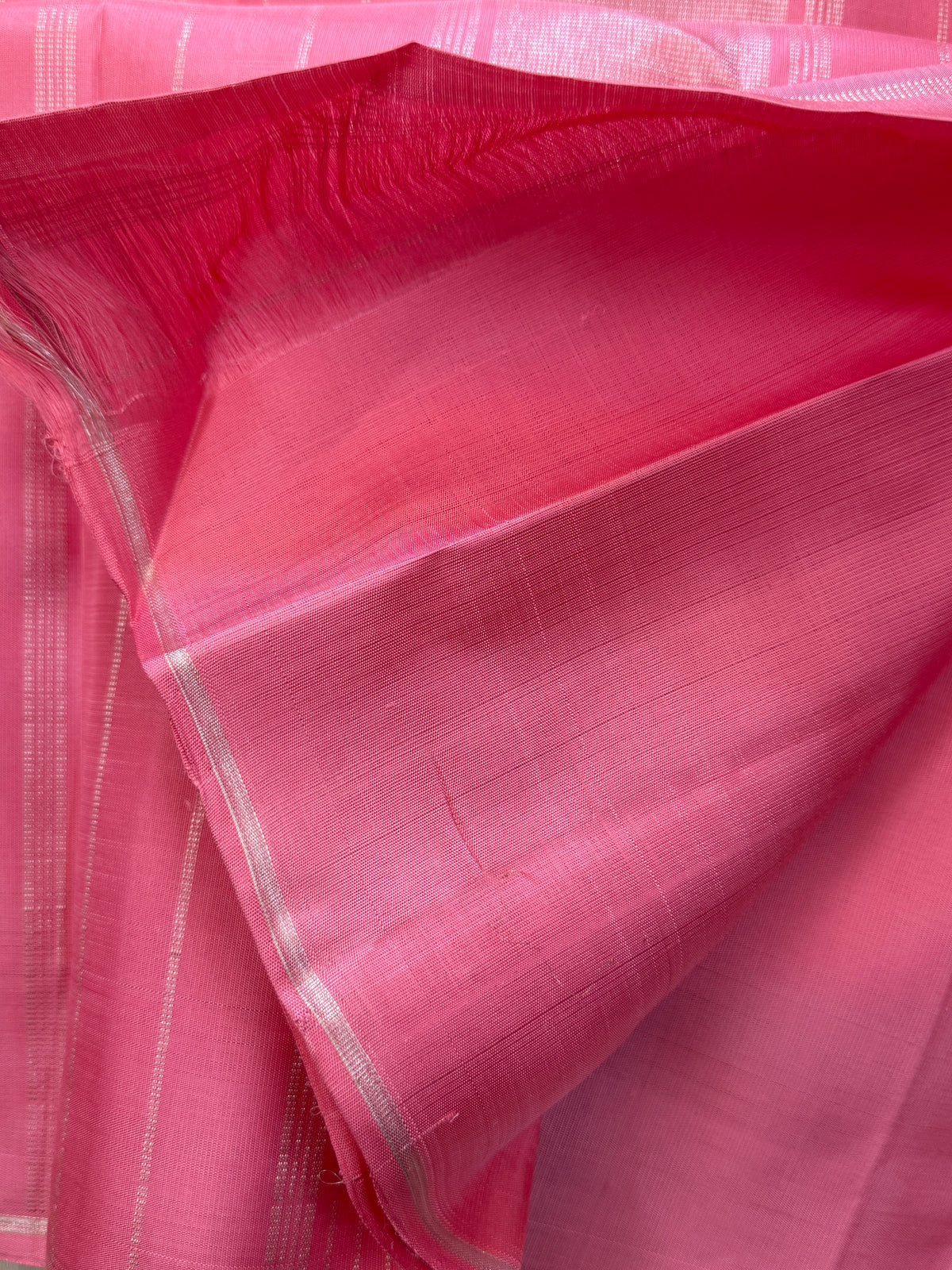 Rose milk and silver pure Zari / kanjipuram silk saree clsa 12324
