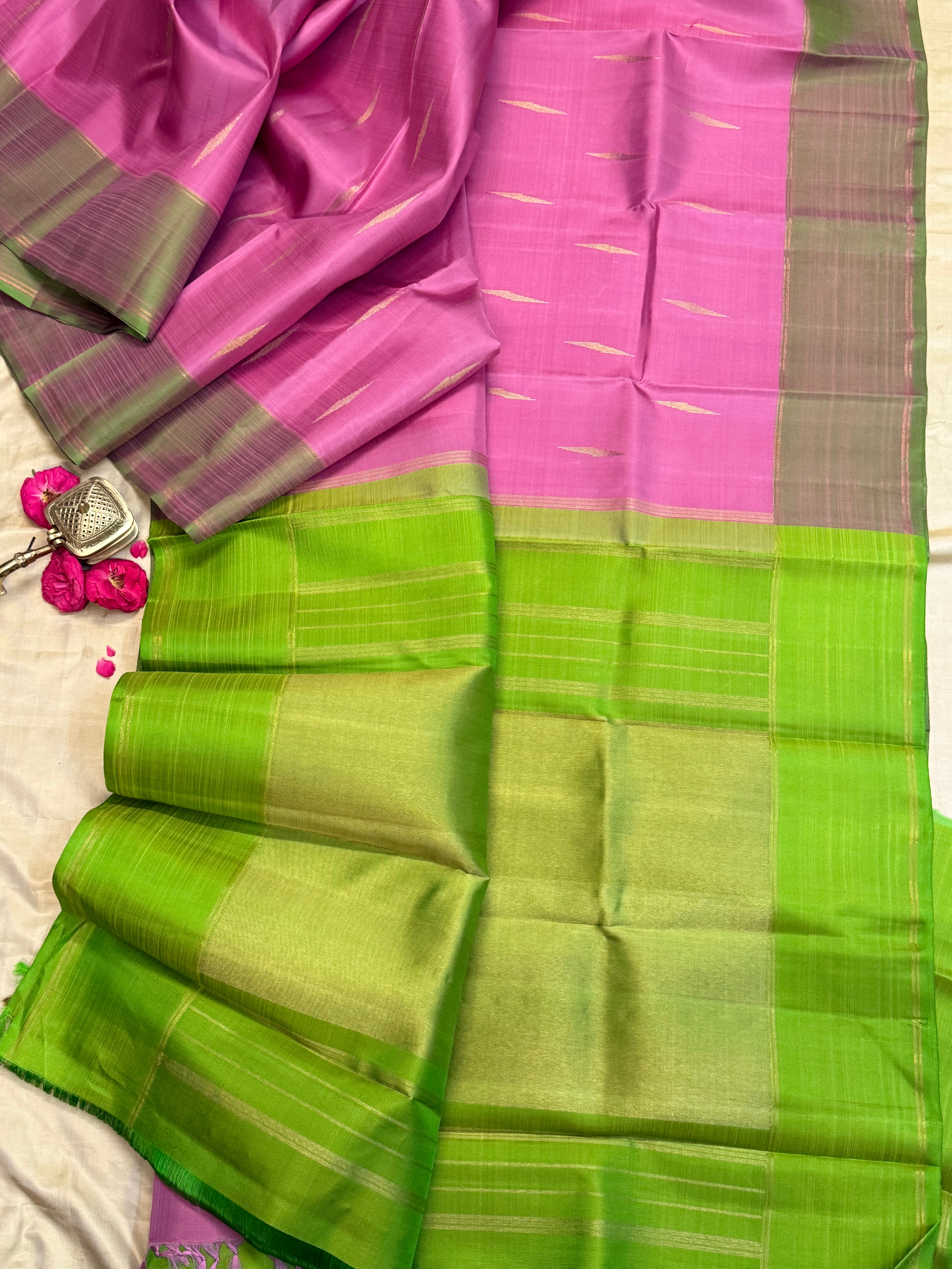 Pink and green / Kanjipuram silk CLSA6456
