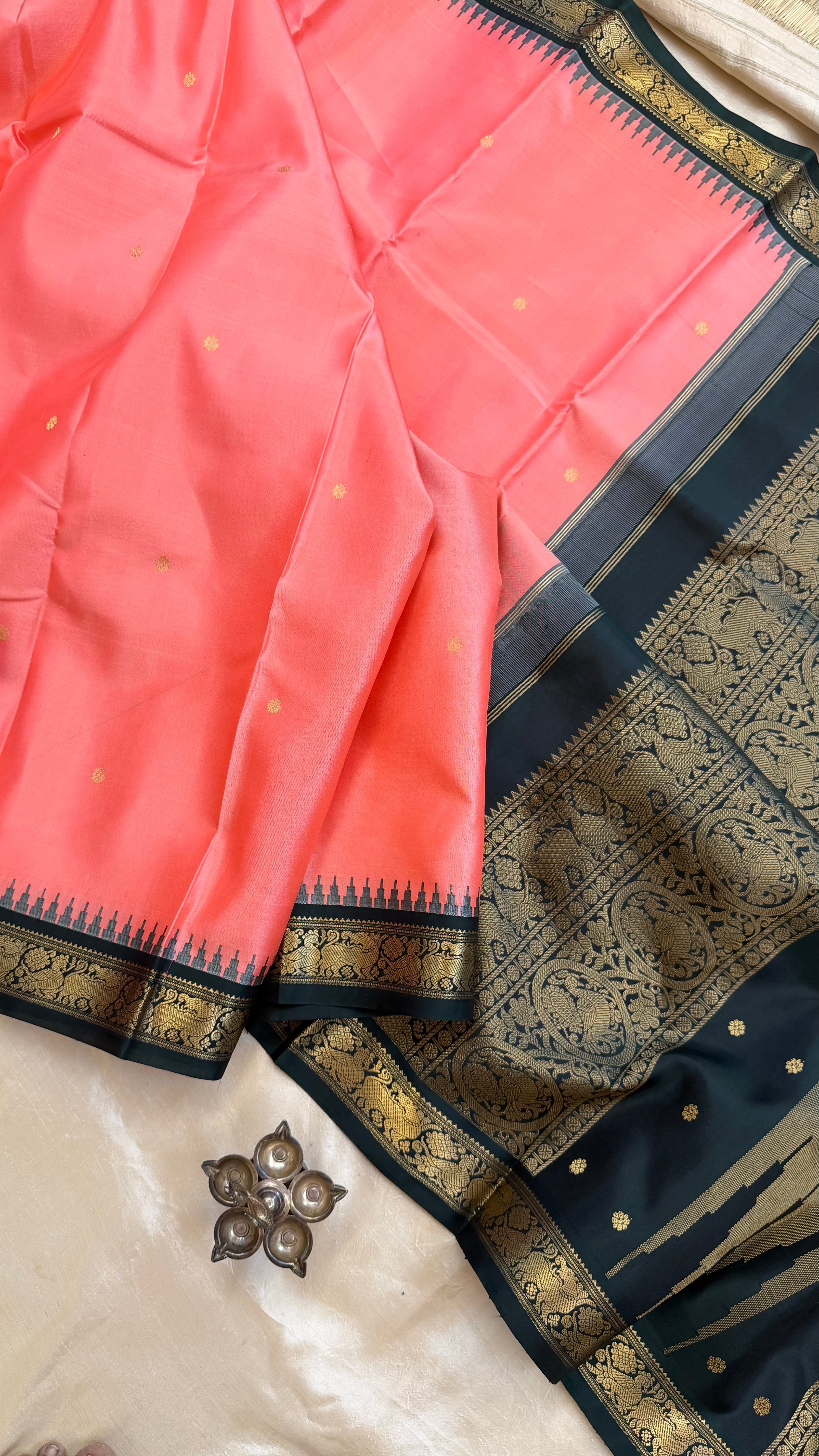 Pink  Korvai purple border.  / special edition